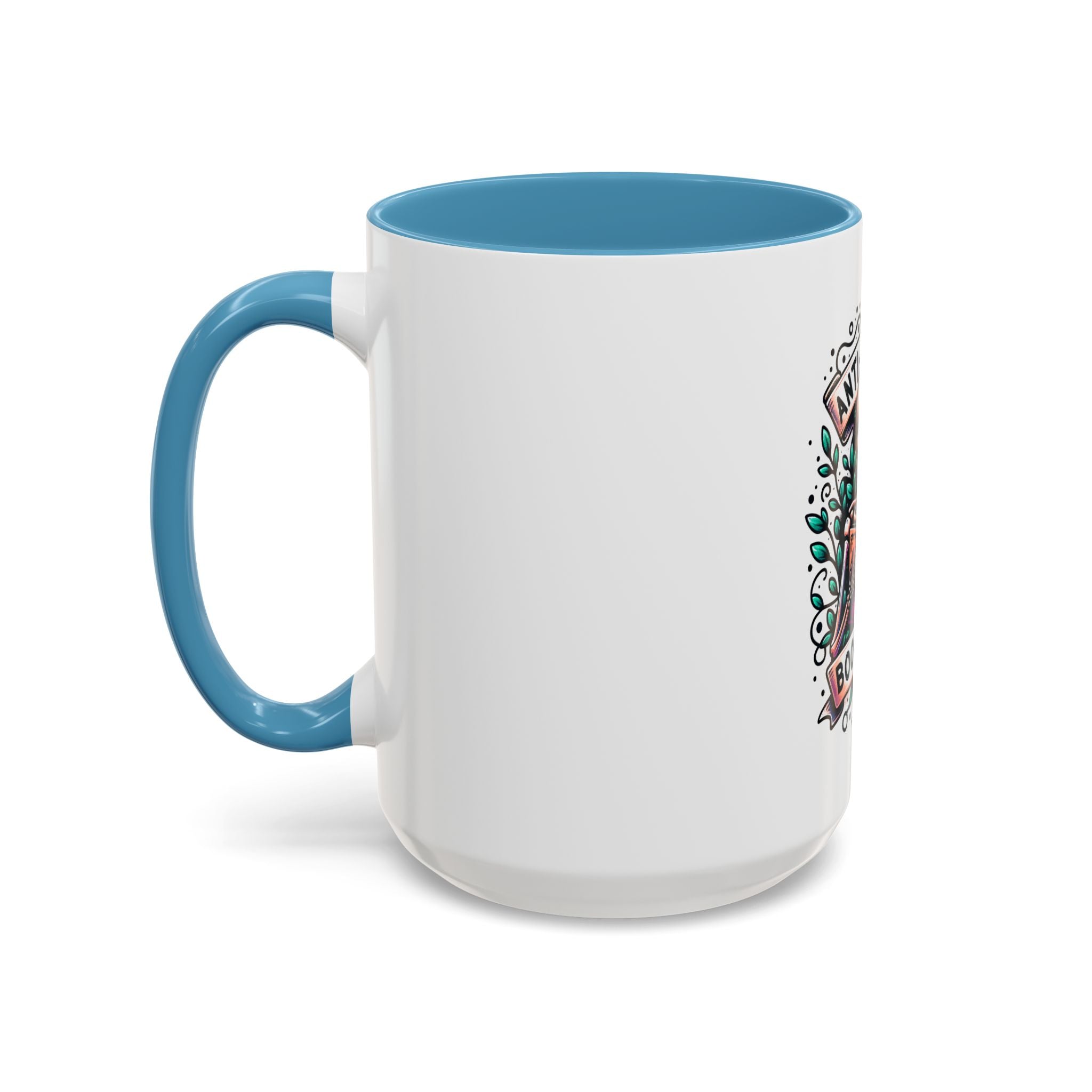 Accent Mug — "Anti-Social Book Club" Skull & Book Coffee Mug (11/15oz)