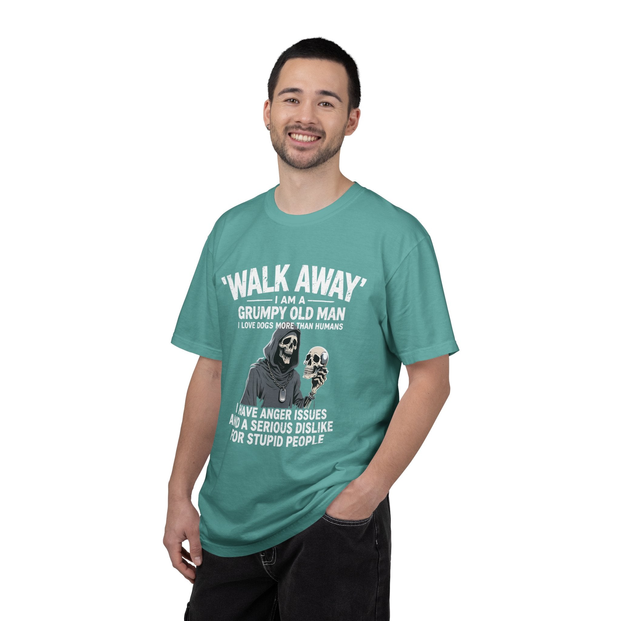 Grumpy Old Man T‑Shirt — “Walk Away I Am A Grumpy Old Man” Funny Skull Tee