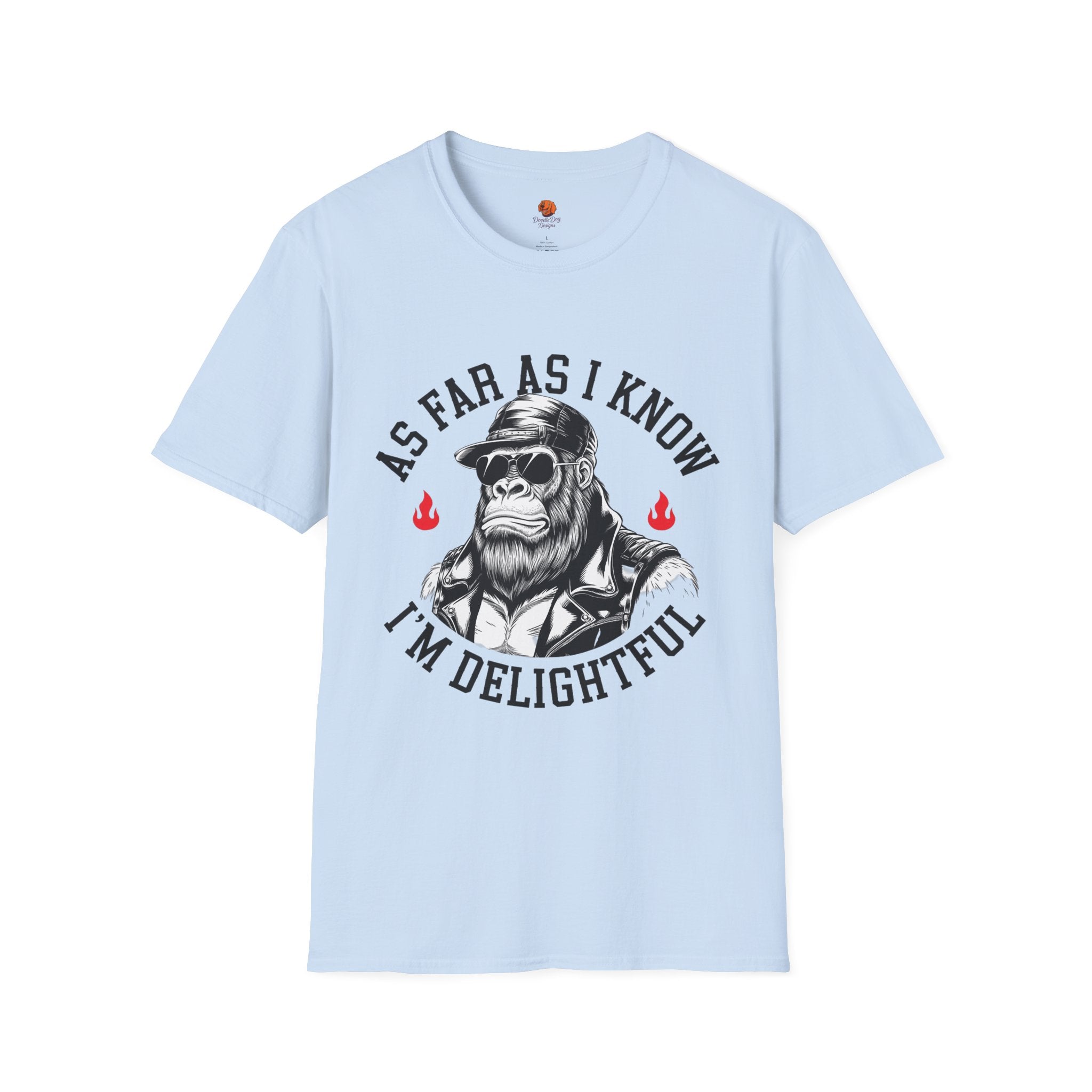 Delightful Ape Graphic T-Shirt — "As Far As I Know I'm Delightful" Vintage Monkey Tee