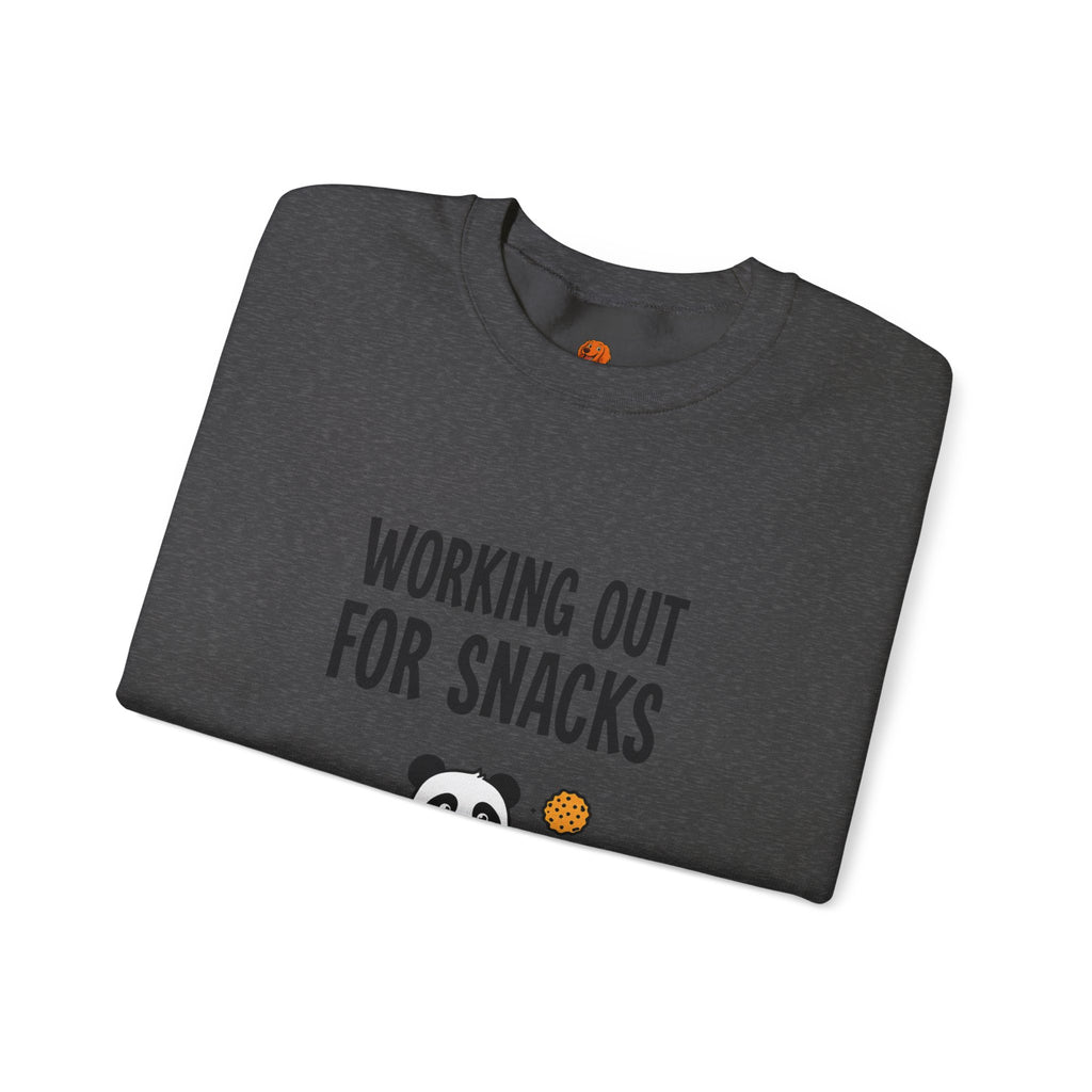 Sweatshirt — "Working Out for Snacks" Cute Panda Crewneck
