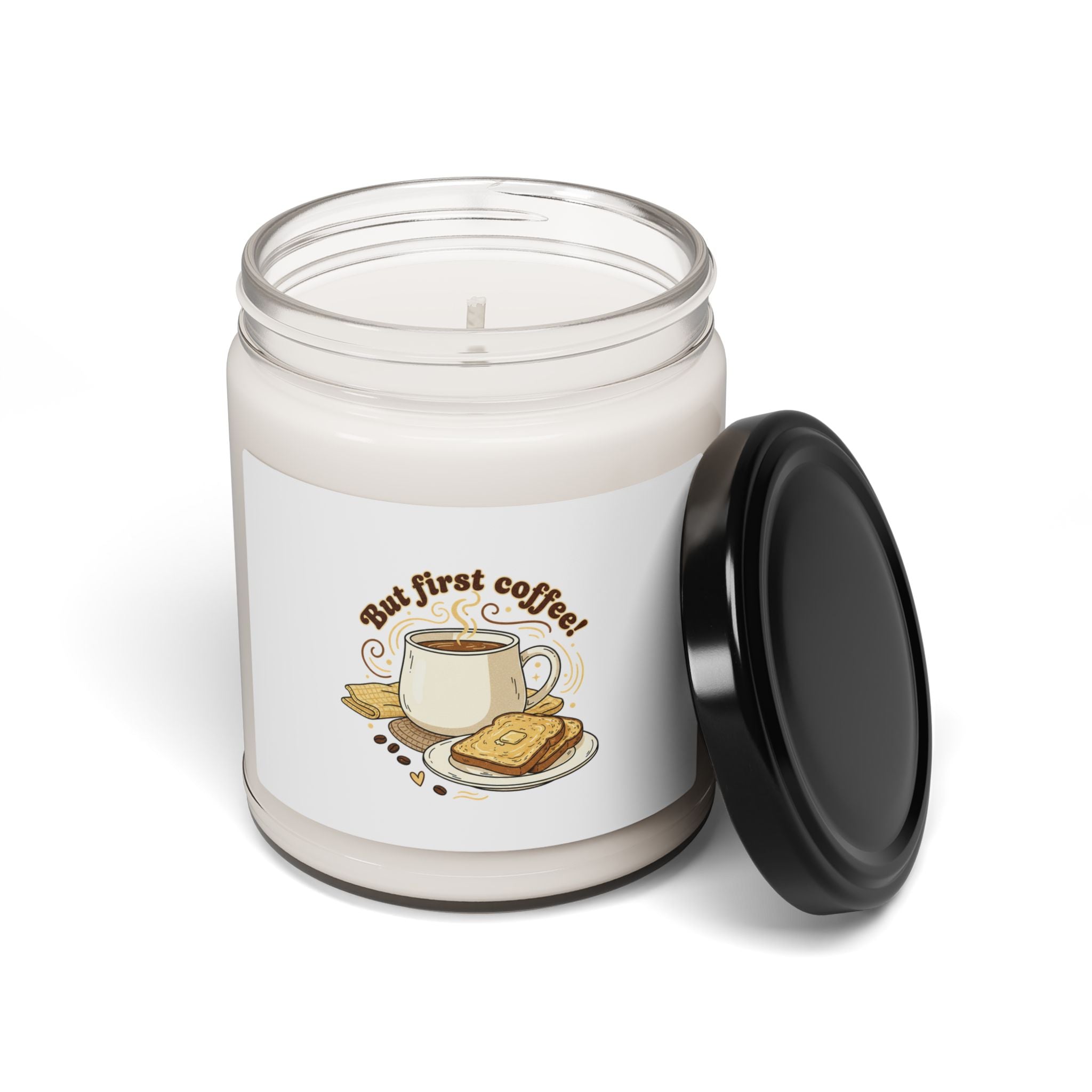 But First Coffee Candle | Soy Candle, Butter Toast Illustration, Café-Inspired Cozy
