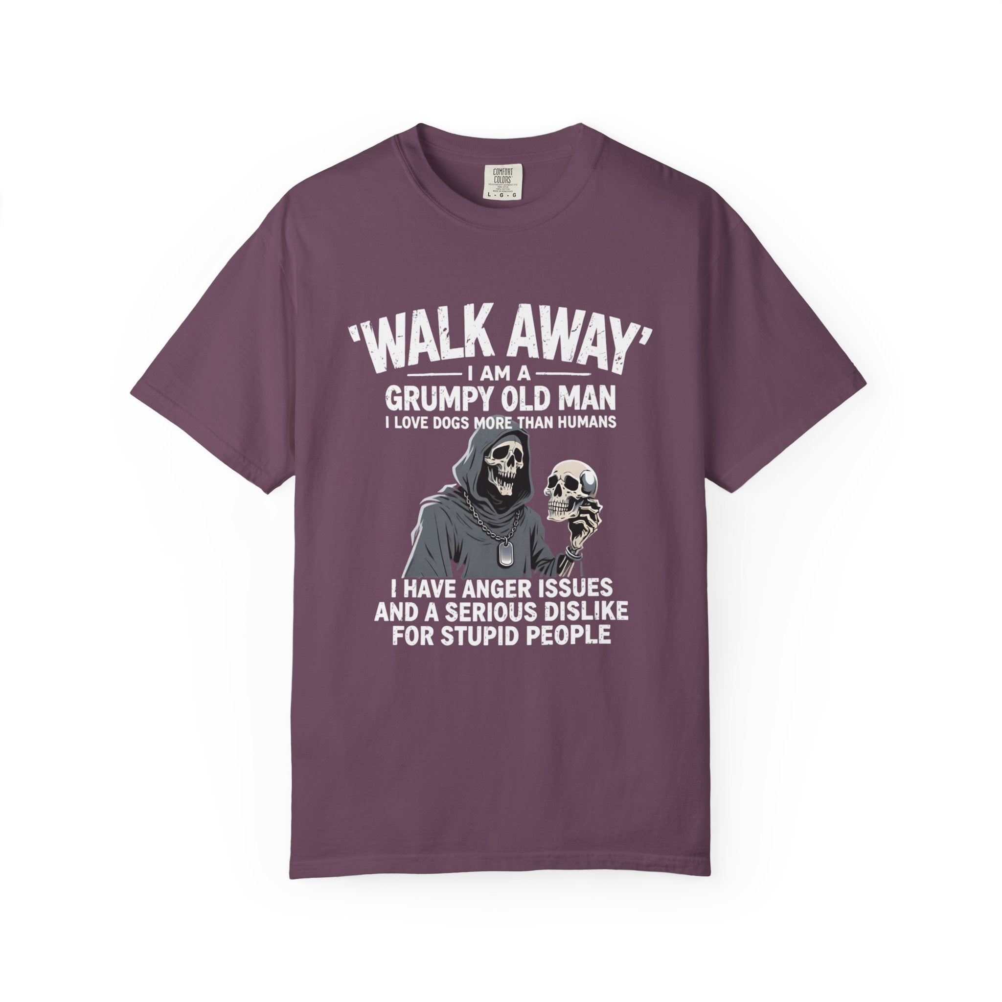 Grumpy Old Man T‑Shirt — “Walk Away I Am A Grumpy Old Man” Funny Skull Tee