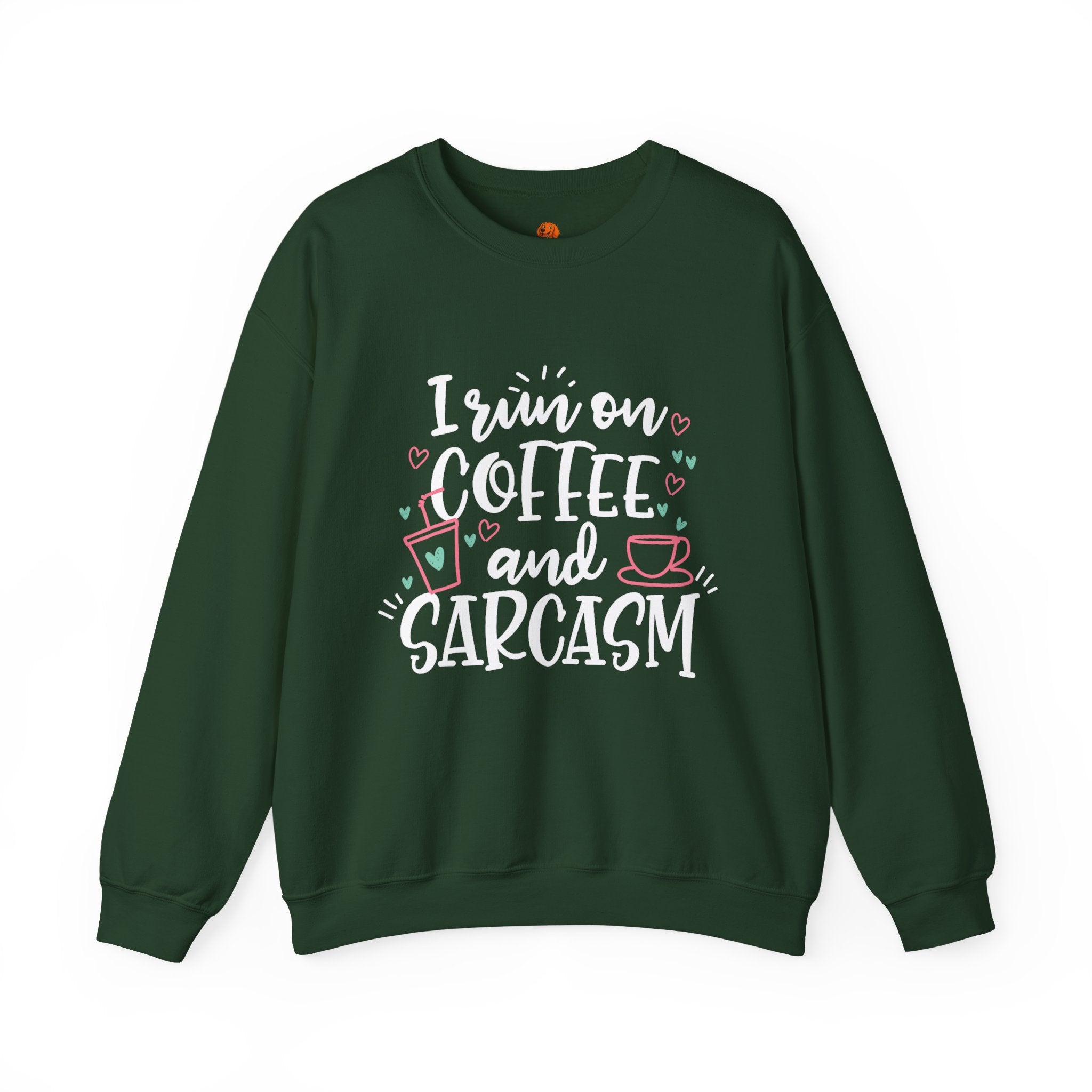 Coffee and Sarcasm Sweatshirt — "I Run on Coffee and Sarcasm" Crewneck