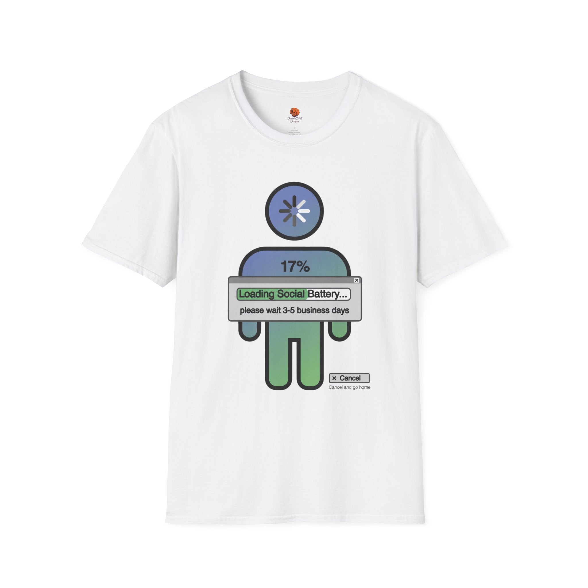 T‑Shirt — "Loading Social Battery 17%" Recovery Graphic Tee