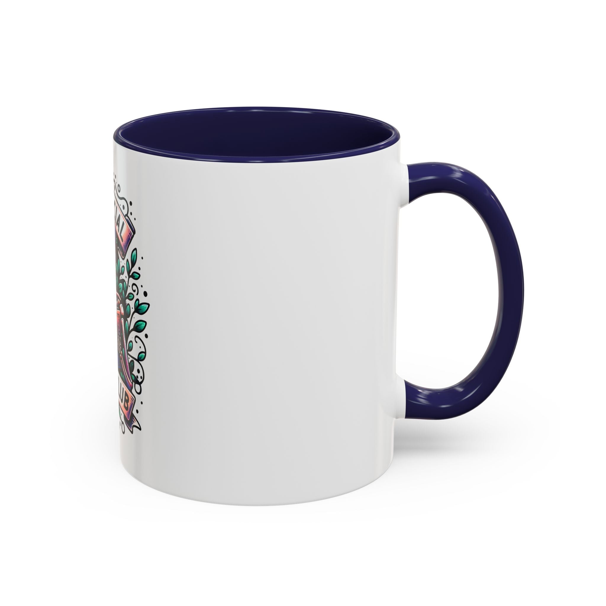 Accent Mug — "Anti-Social Book Club" Skull & Book Coffee Mug (11/15oz)