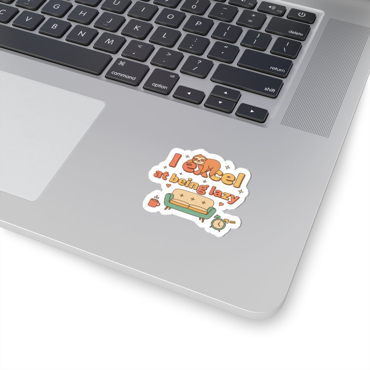 I Excel at Being Lazy Kiss-Cut Stickers | Low-Stakes Humor, Retro Bubbly