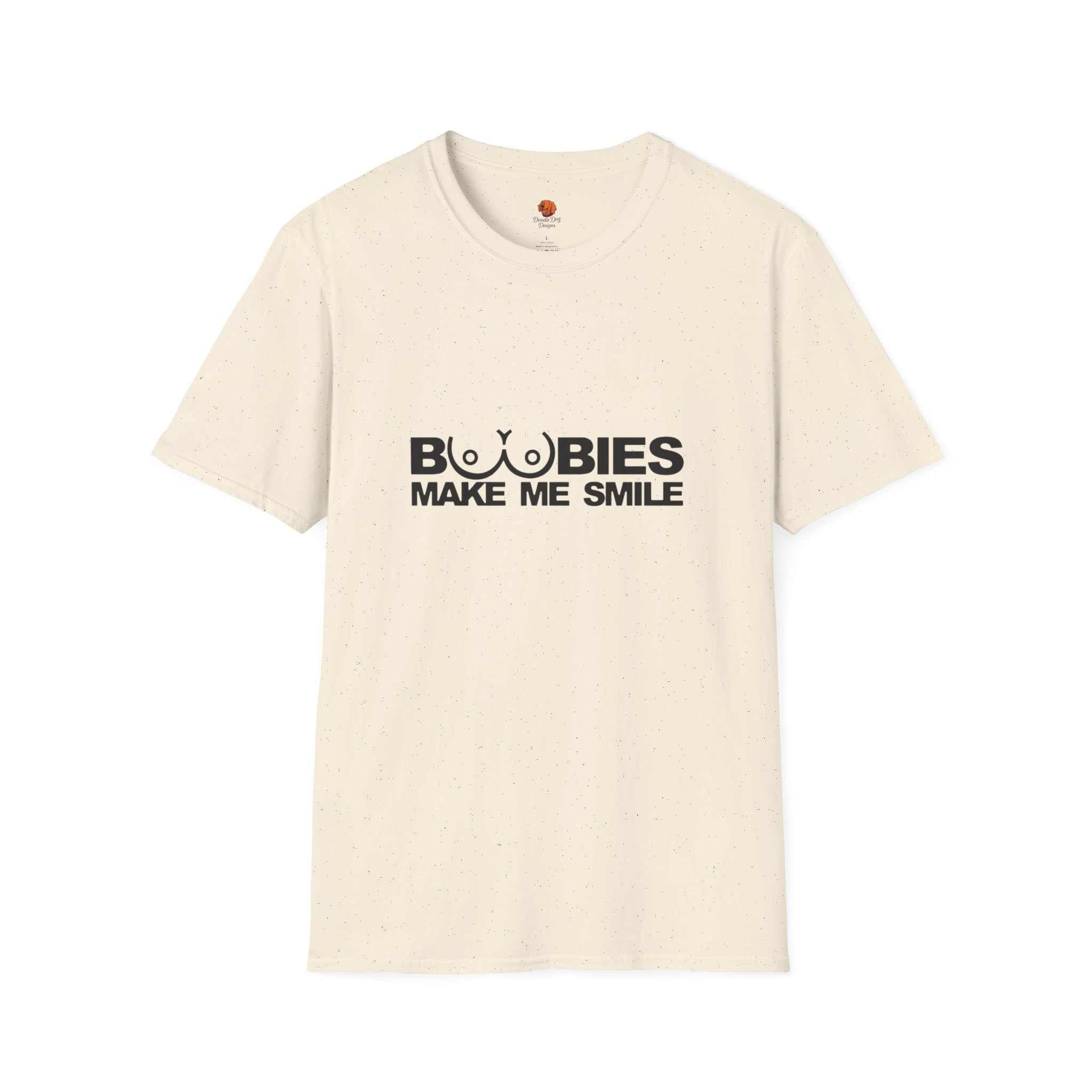 T-Shirt — "Boobies Make Me Smile" Funny Graphic Tee