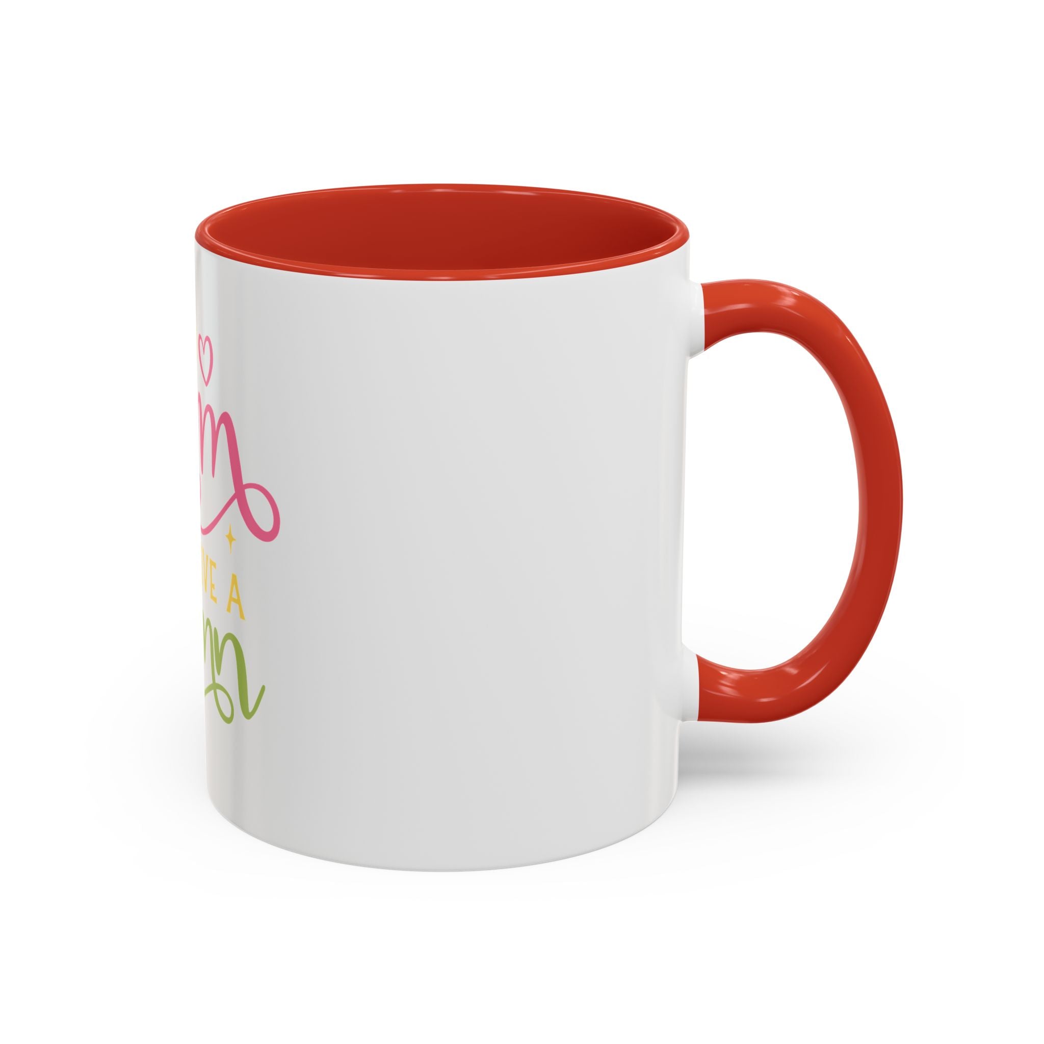 Too Glam To Give A Damn Accent Coffee Mug — Funny Pink & Green Script Ceramic Mug (11/15oz)