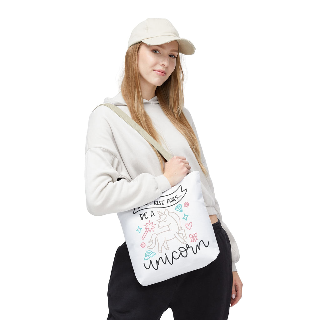 Unicorn Tote Bag — "If All Else Fails... Be a Unicorn" Cute Pastel Shopper