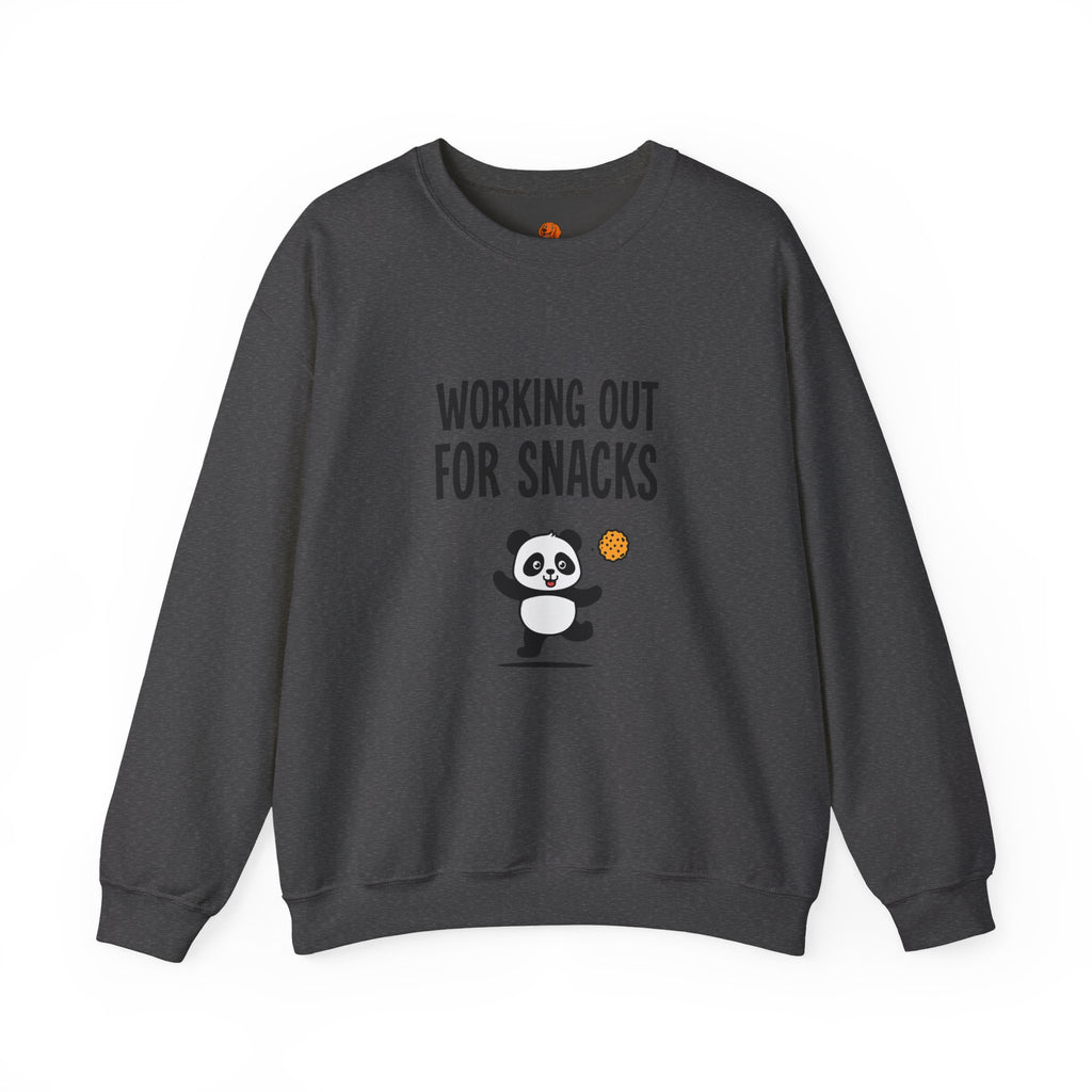 Sweatshirt — "Working Out for Snacks" Cute Panda Crewneck