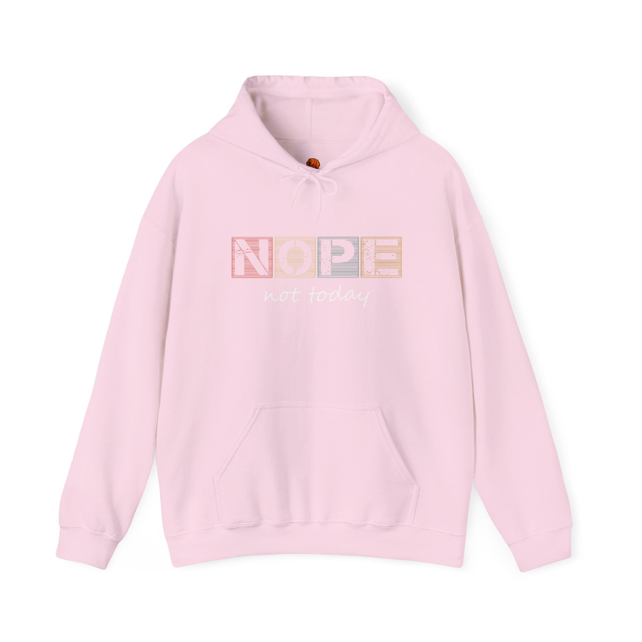Nope Not Today Hoodie — Retro Block Letter Funny Casual Pullover