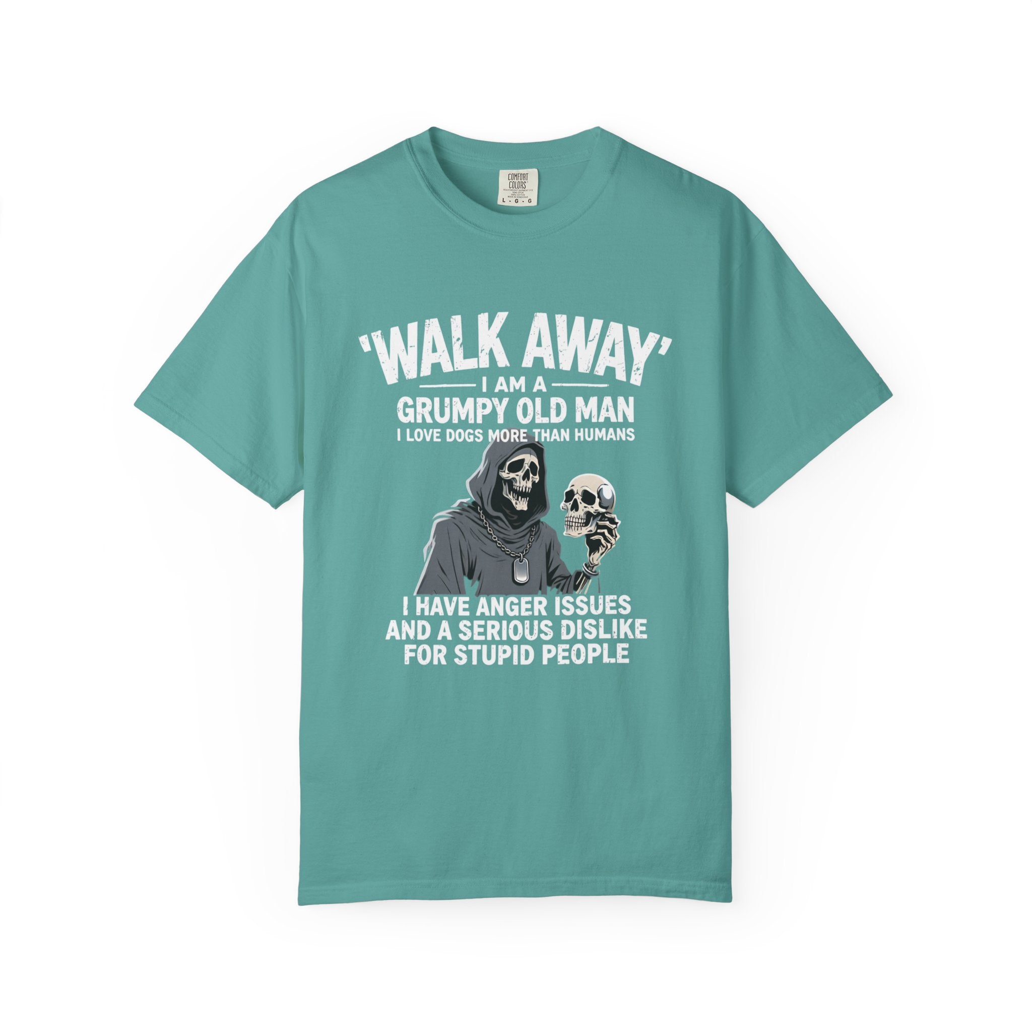 Grumpy Old Man T‑Shirt — “Walk Away I Am A Grumpy Old Man” Funny Skull Tee