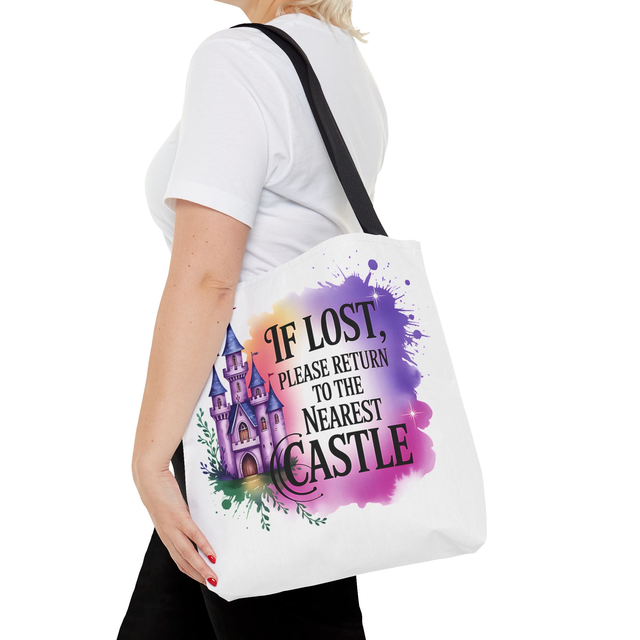 Castle Quote Tote Bag – "If Lost Please Return to the Nearest Castle"