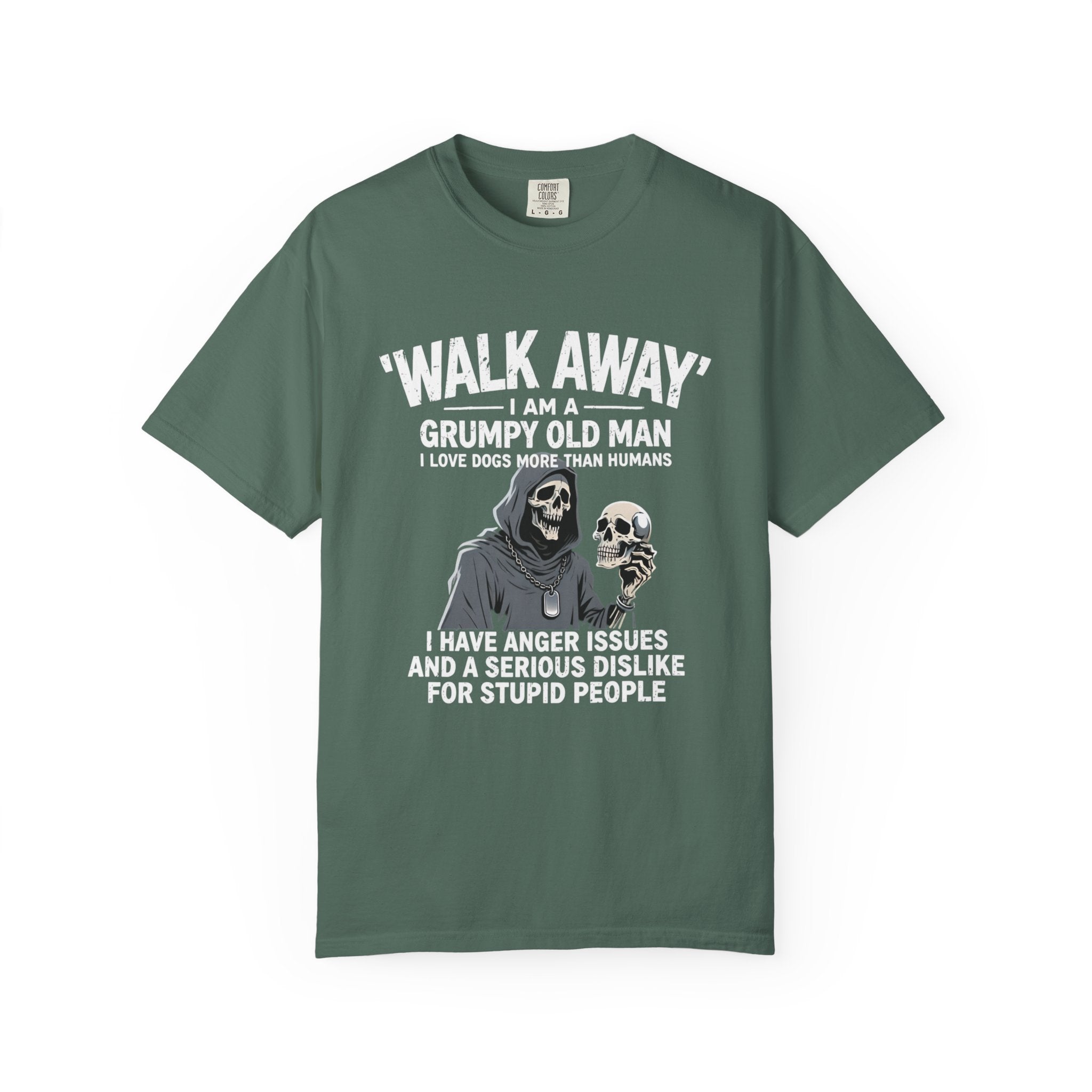 Grumpy Old Man T‑Shirt — “Walk Away I Am A Grumpy Old Man” Funny Skull Tee