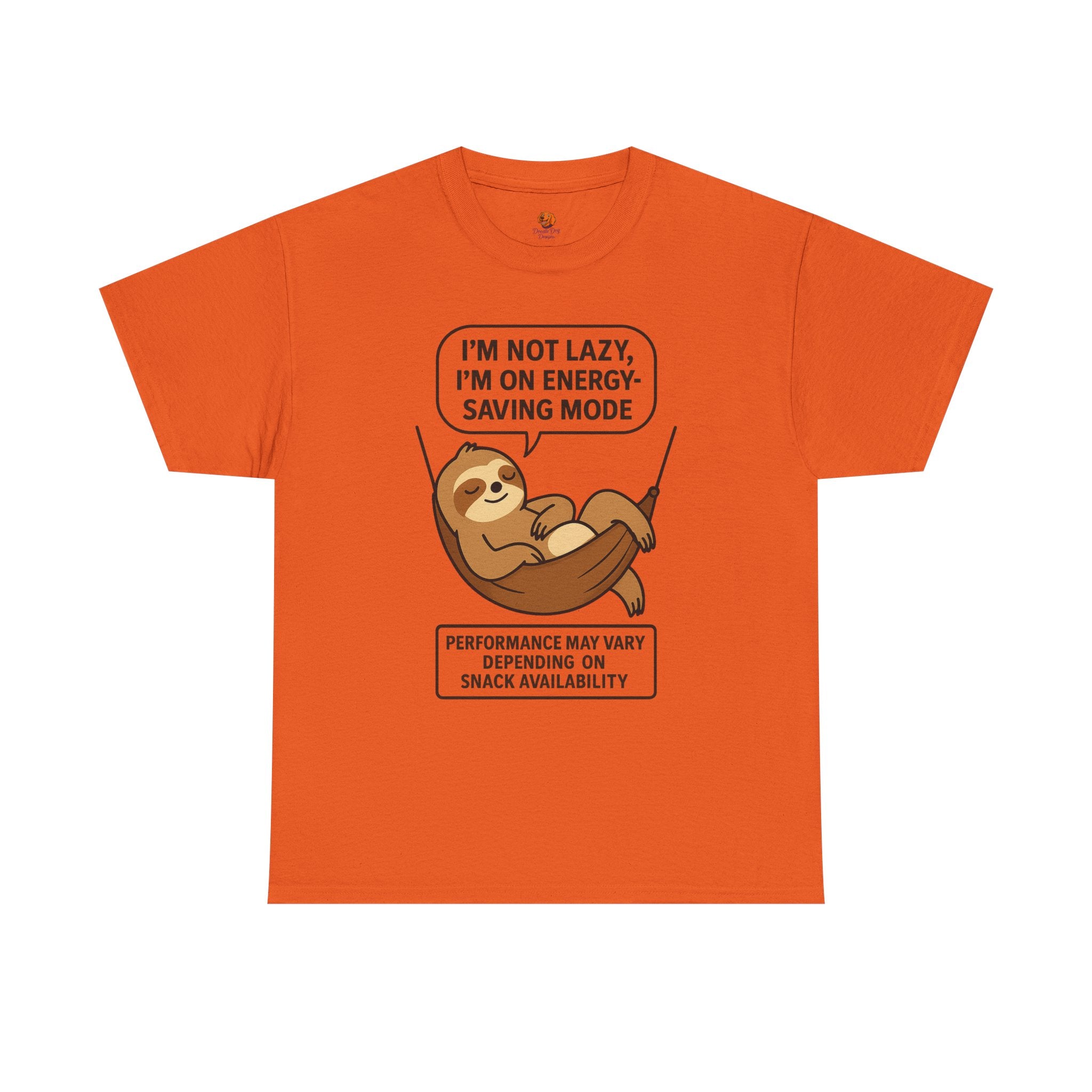 Sloth Energy-Saving Tee – "I'm Not Lazy, I'm On Energy-Saving Mode" Cotton Shirt