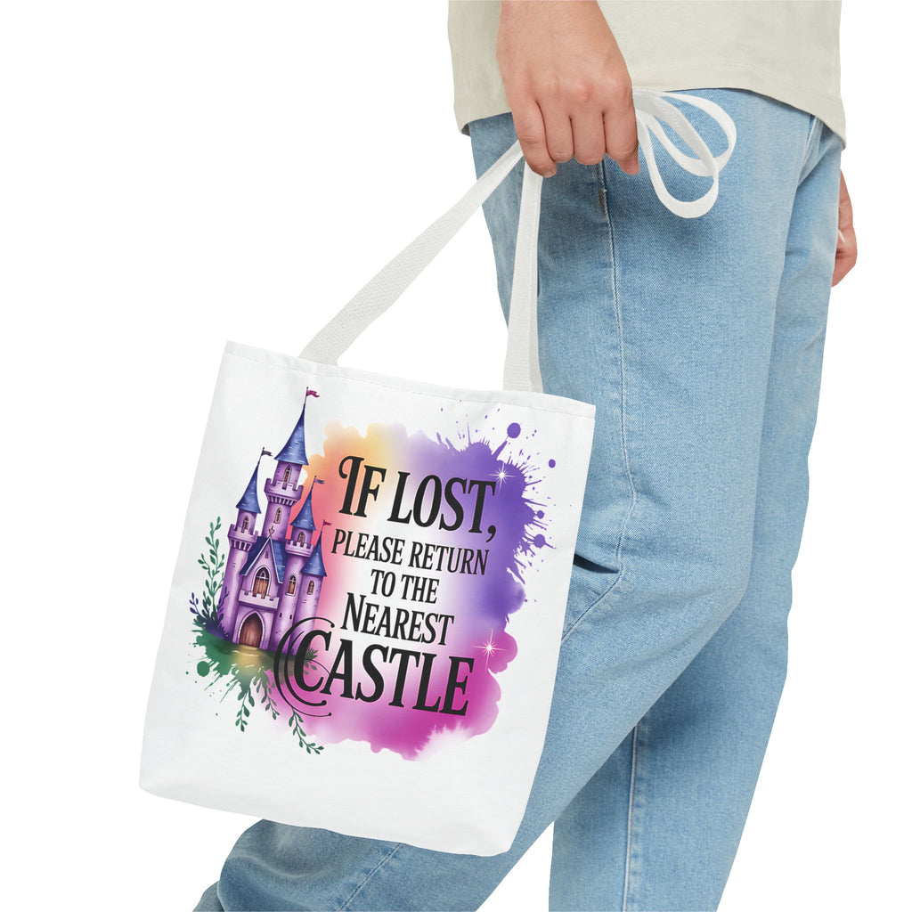 Castle Quote Tote Bag – "If Lost Please Return to the Nearest Castle"