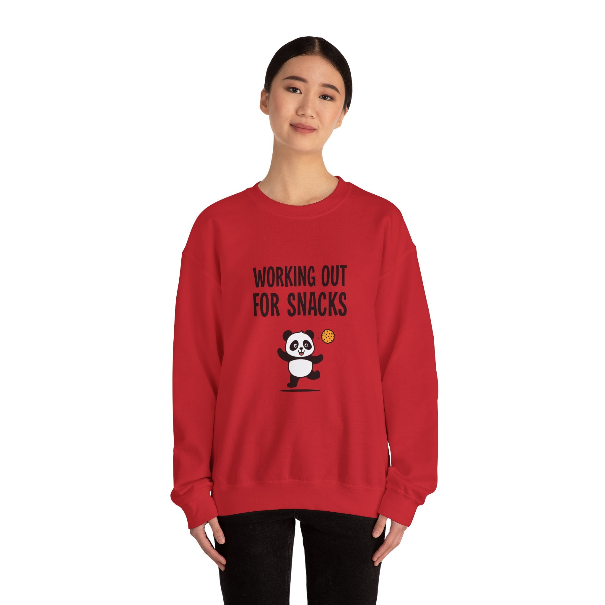 Sweatshirt — "Working Out for Snacks" Cute Panda Crewneck