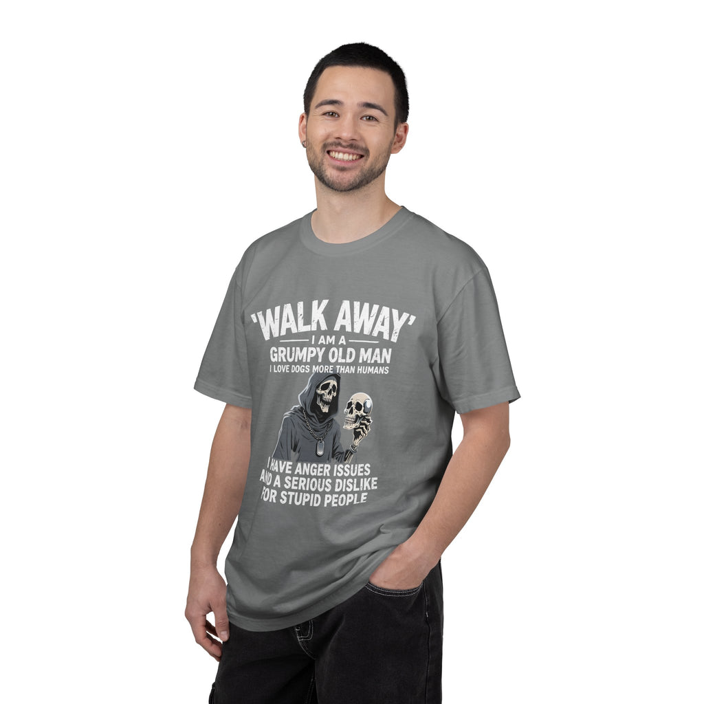 Grumpy Old Man T‑Shirt — “Walk Away I Am A Grumpy Old Man” Funny Skull Tee