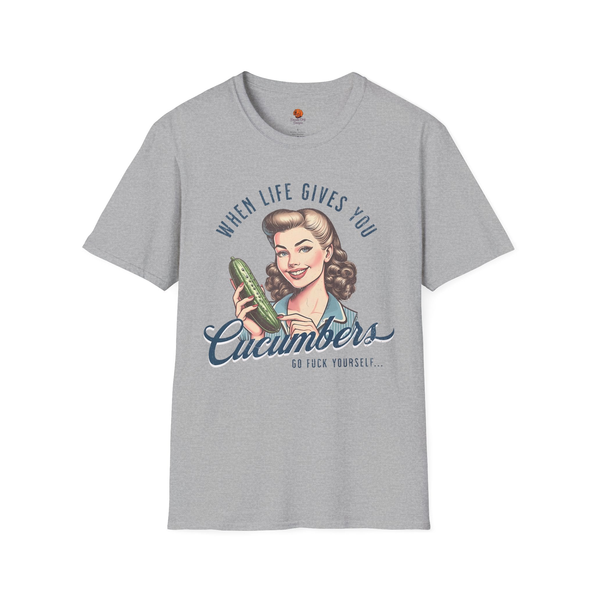 T-Shirt — “When Life Gives You Cucumbers” Vintage Retro Kitchen Tee