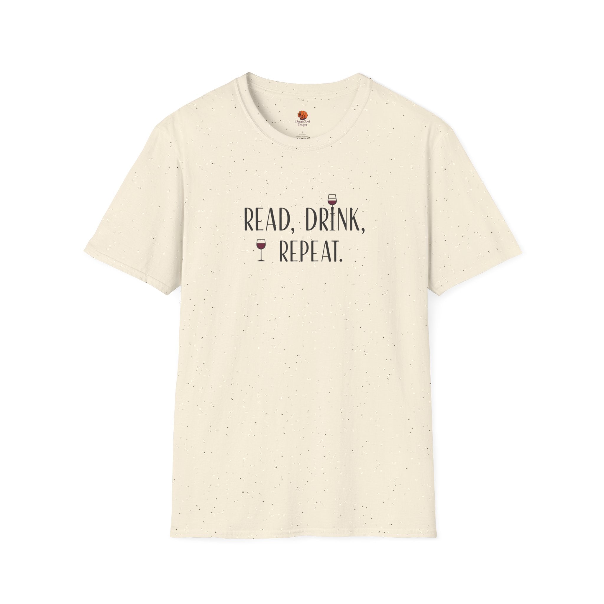 Read, Drink, Repeat T-Shirt — Wine & Book Lover Graphic Tee