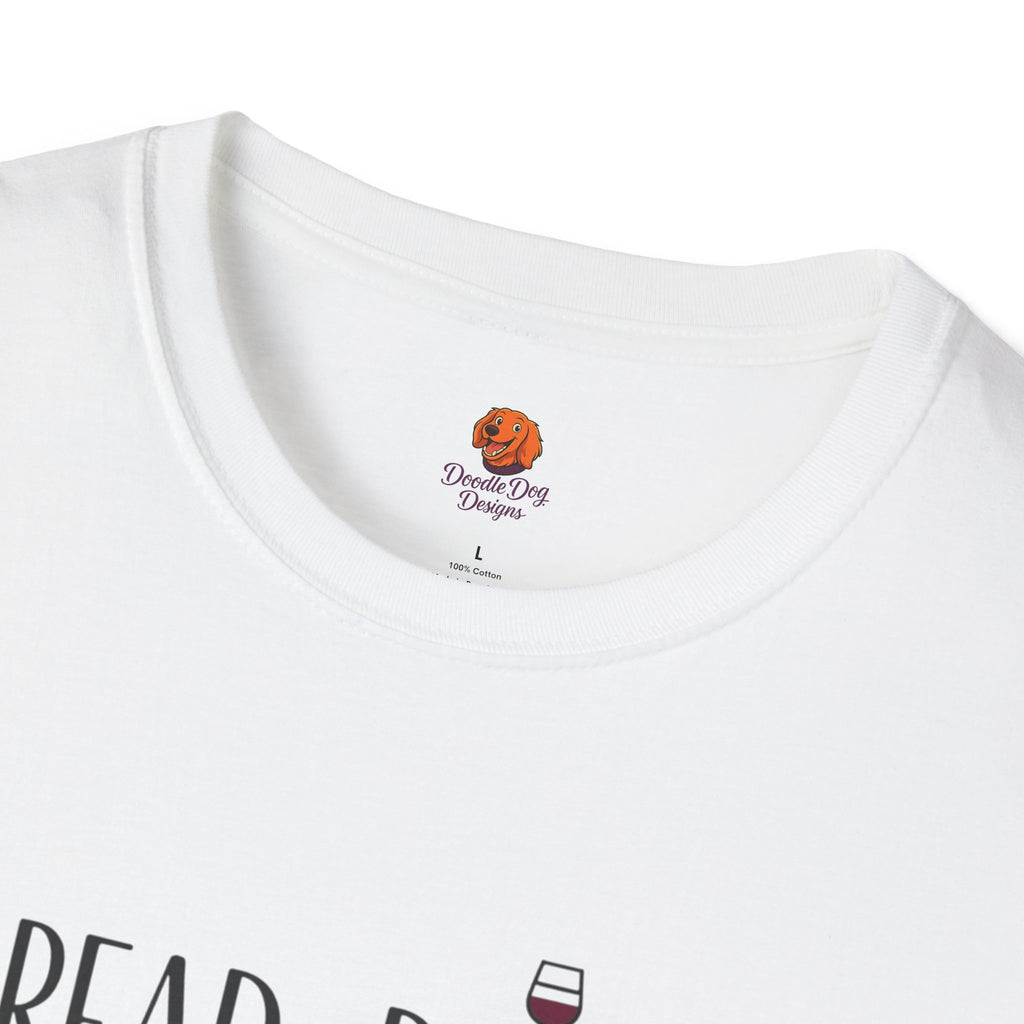 Read, Drink, Repeat T-Shirt — Wine & Book Lover Graphic Tee