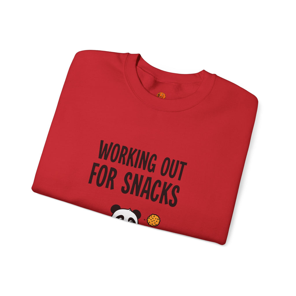Sweatshirt — "Working Out for Snacks" Cute Panda Crewneck