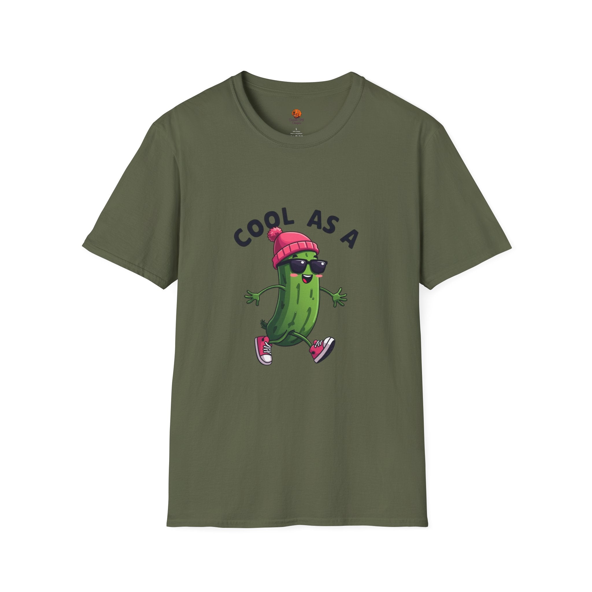 Cool As A Cucumber T-Shirt — Funky Walking Cucumber Graphic Tee