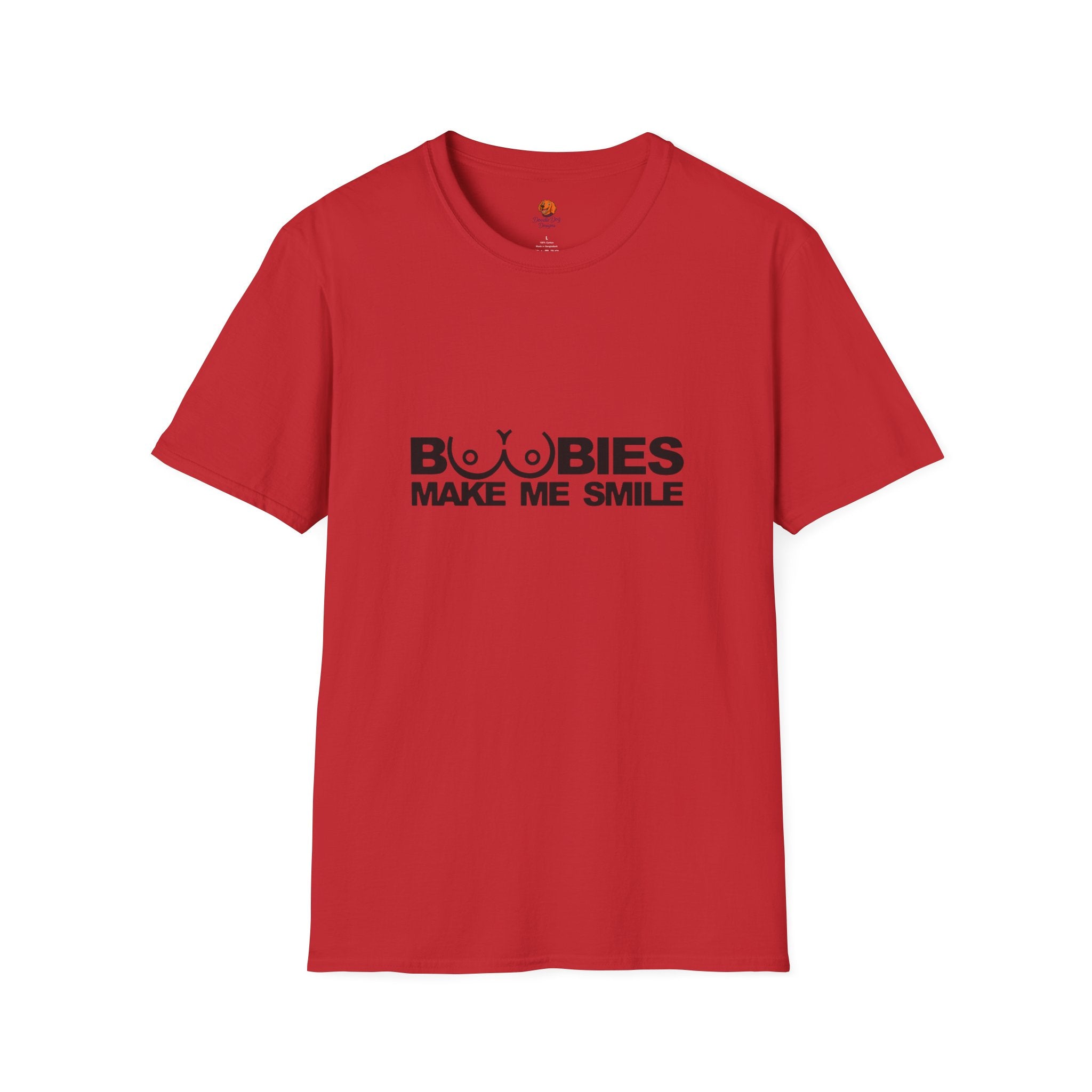 T-Shirt — "Boobies Make Me Smile" Funny Graphic Tee