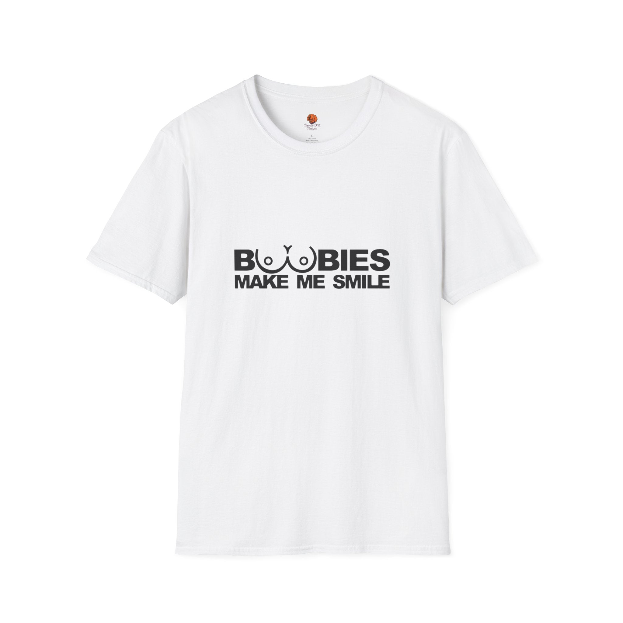 T-Shirt — "Boobies Make Me Smile" Funny Graphic Tee