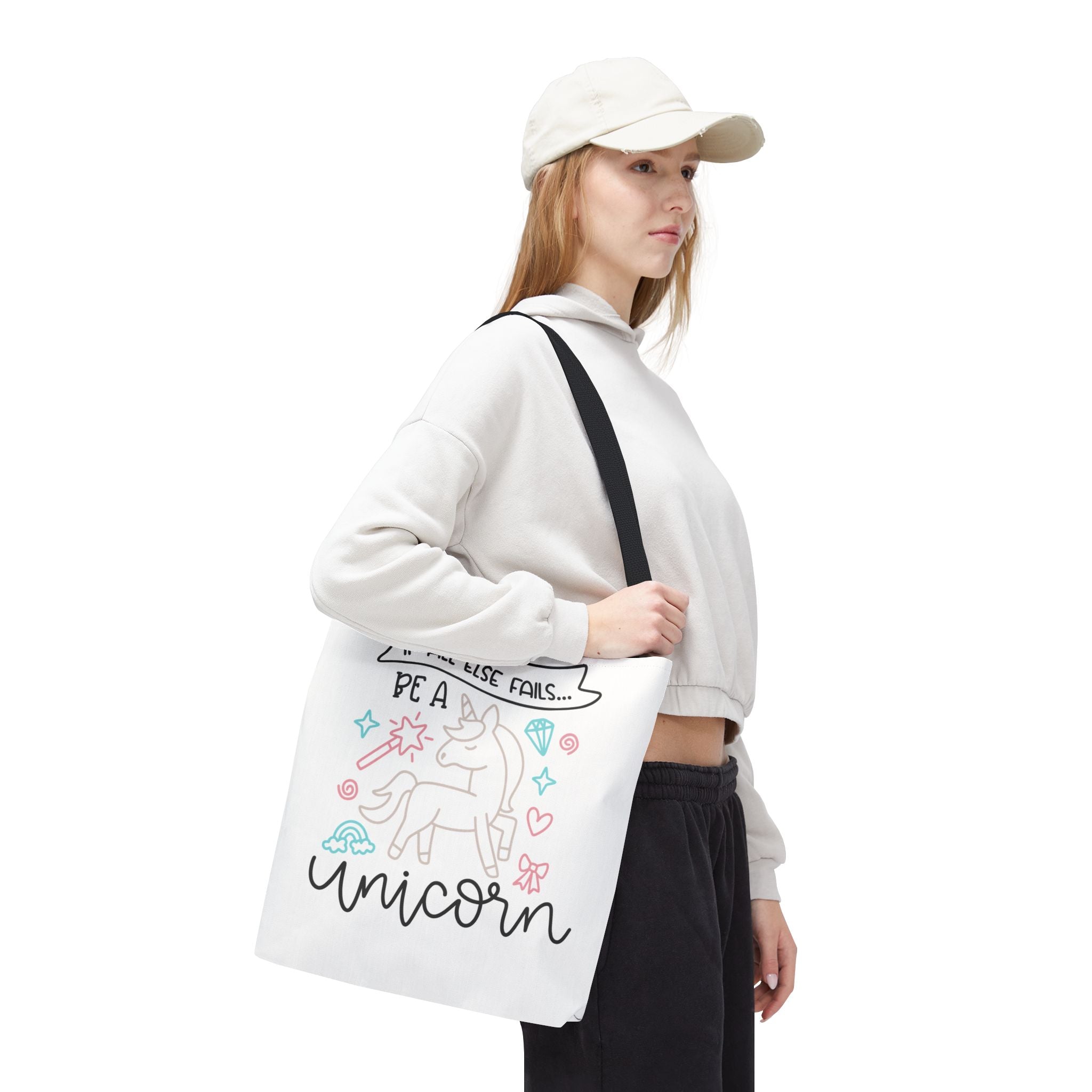 Unicorn Tote Bag — "If All Else Fails... Be a Unicorn" Cute Pastel Shopper