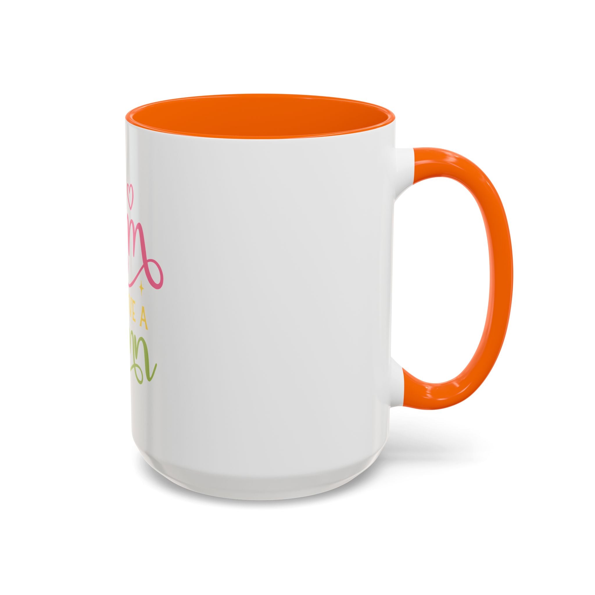 Too Glam To Give A Damn Accent Coffee Mug — Funny Pink & Green Script Ceramic Mug (11/15oz)