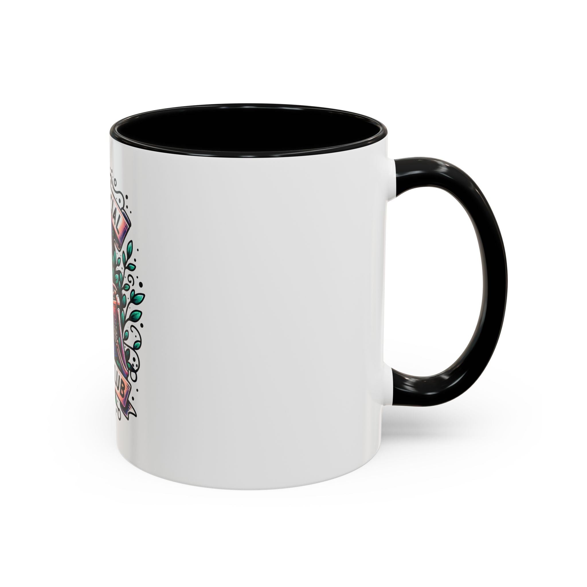 Accent Mug — "Anti-Social Book Club" Skull & Book Coffee Mug (11/15oz)