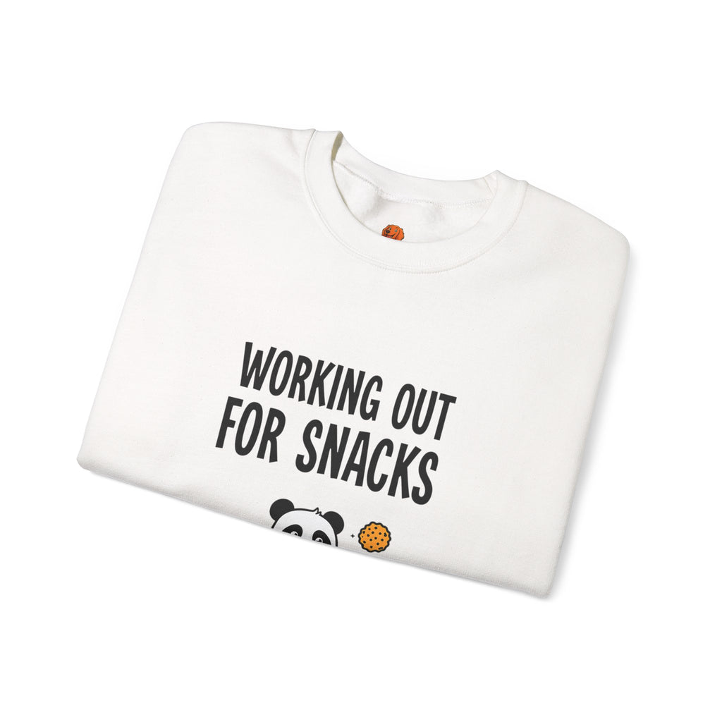 Sweatshirt — "Working Out for Snacks" Cute Panda Crewneck