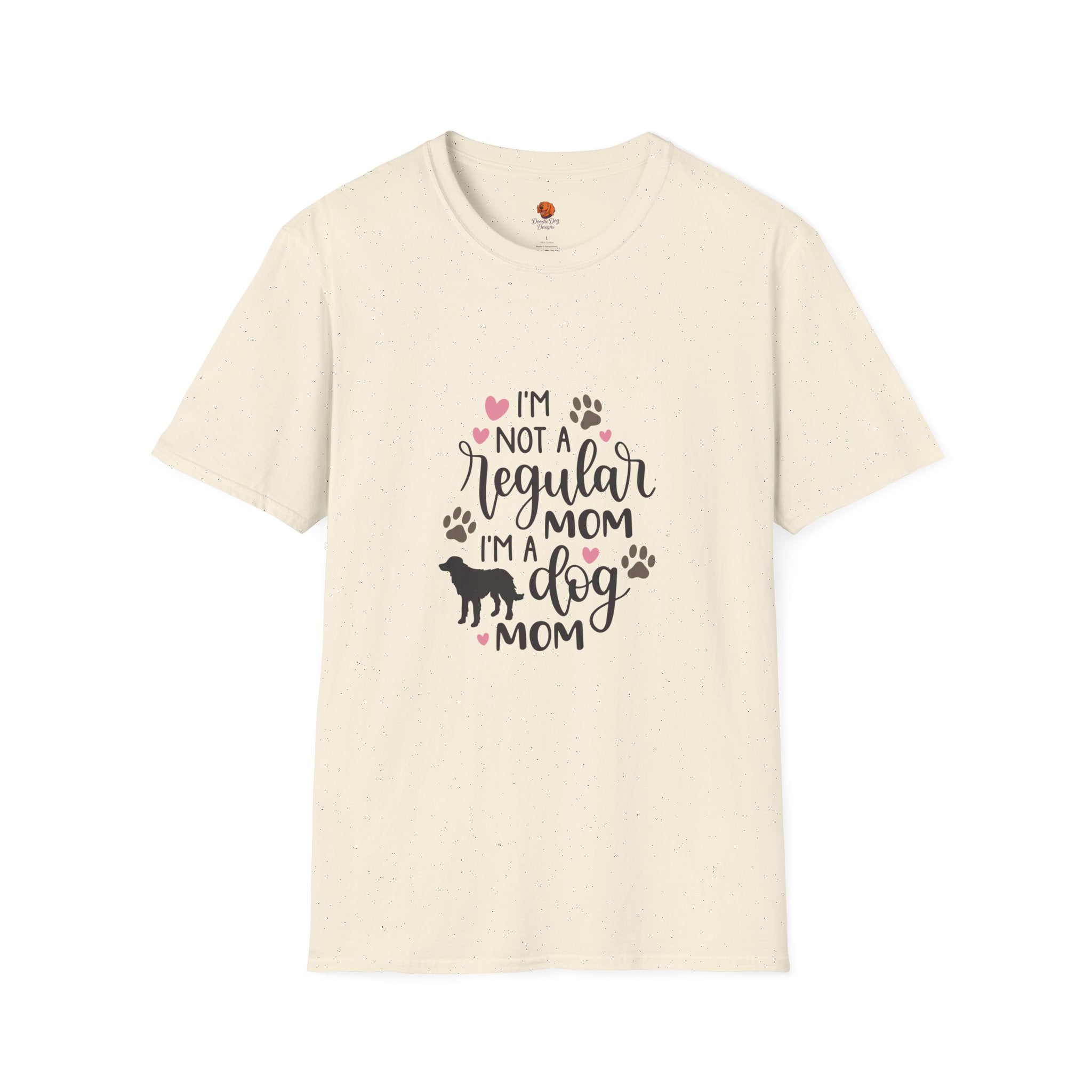 Dog Mom T-Shirt – "I’m Not a Regular Mom, I’m a Dog Mom" Paw Print Tee