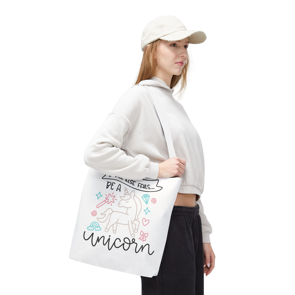 Unicorn Tote Bag — "If All Else Fails... Be a Unicorn" Cute Pastel Shopper