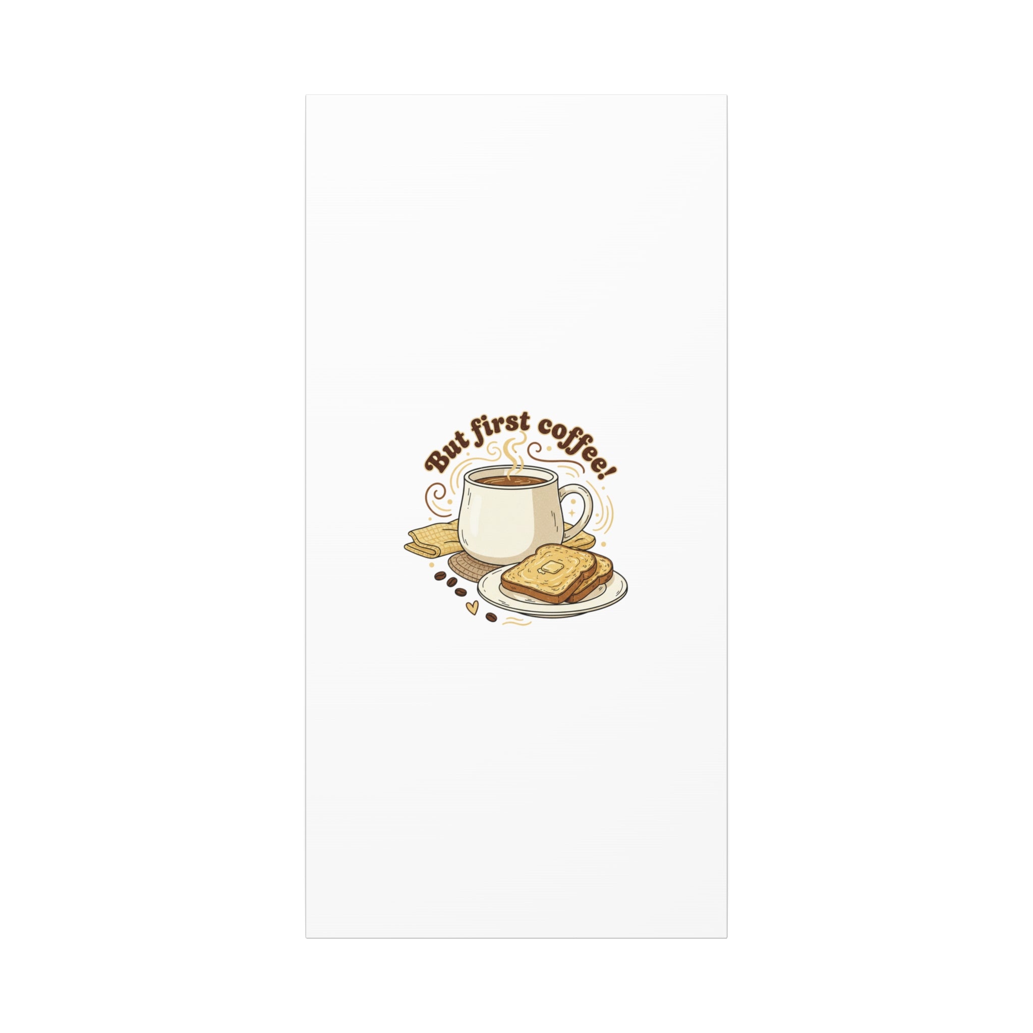 But First Coffee! Canvas, cafe-inspired breakfast art, kawaii kitchen decor