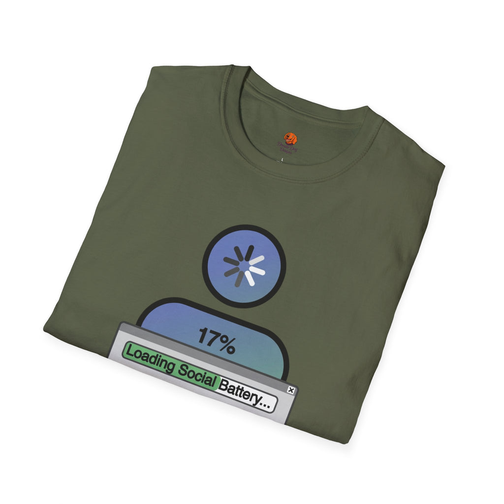 T‑Shirt — "Loading Social Battery 17%" Recovery Graphic Tee