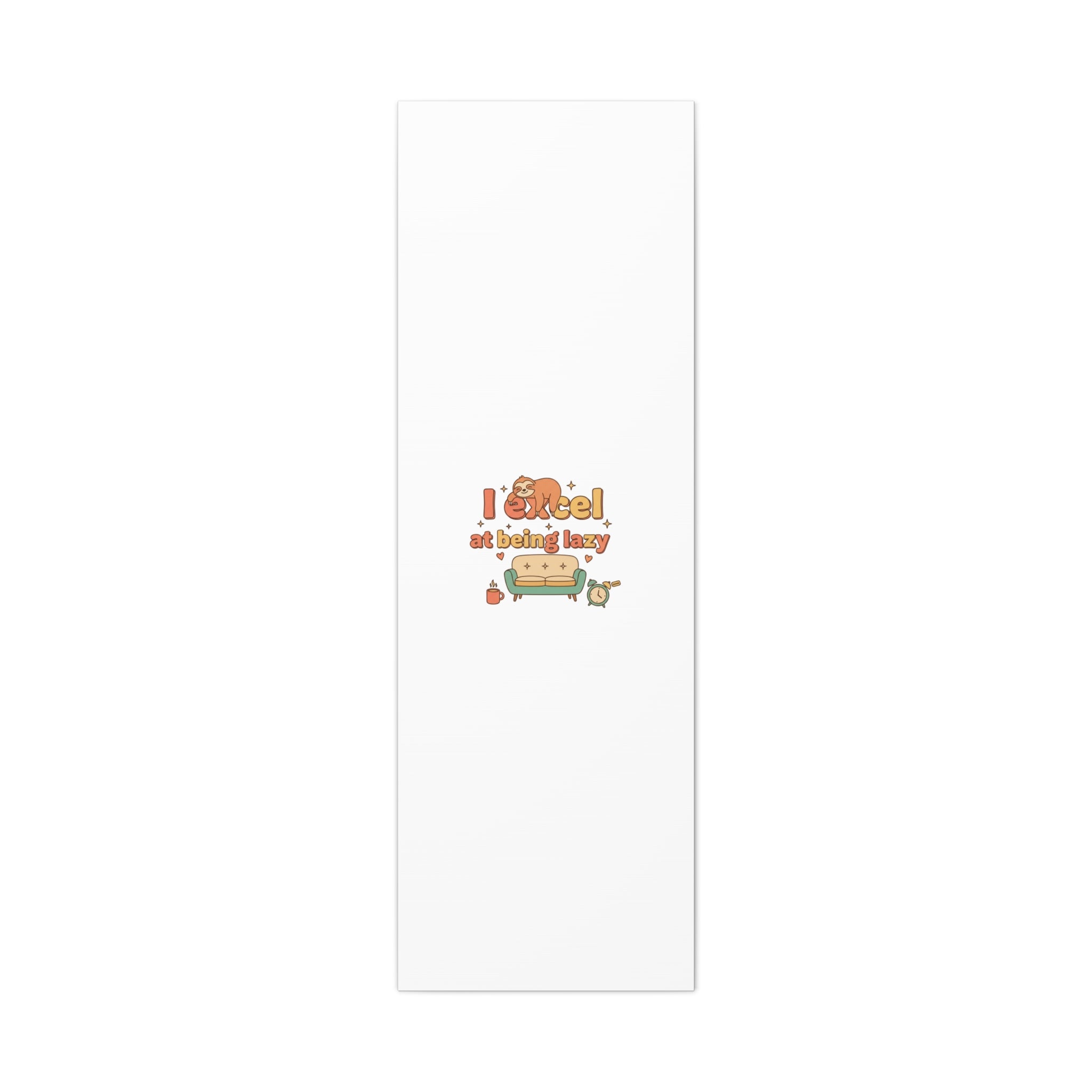 I Excel At Being Lazy Canvas | Low-Stakes Humor, Retro Sloth Art