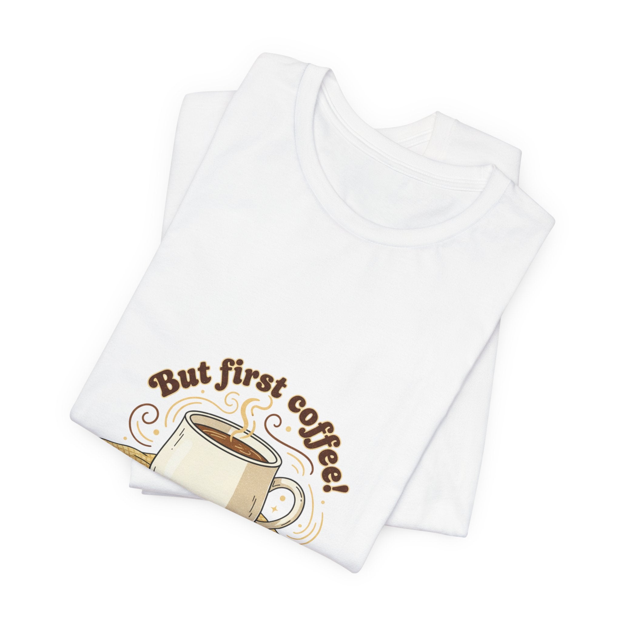 But First Coffee Tee | butter toast graphics, kawaii kitchen
