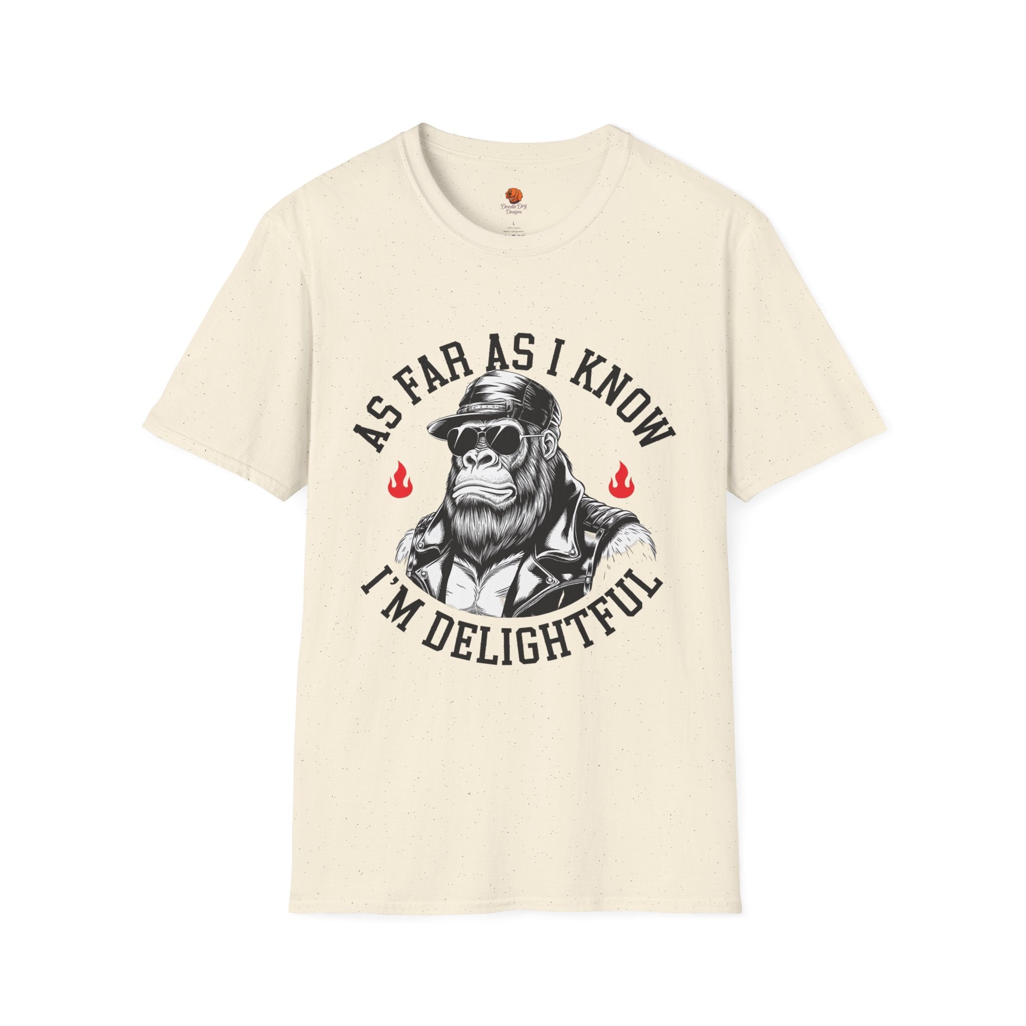 Delightful Ape Graphic T-Shirt — "As Far As I Know I'm Delightful" Vintage Monkey Tee