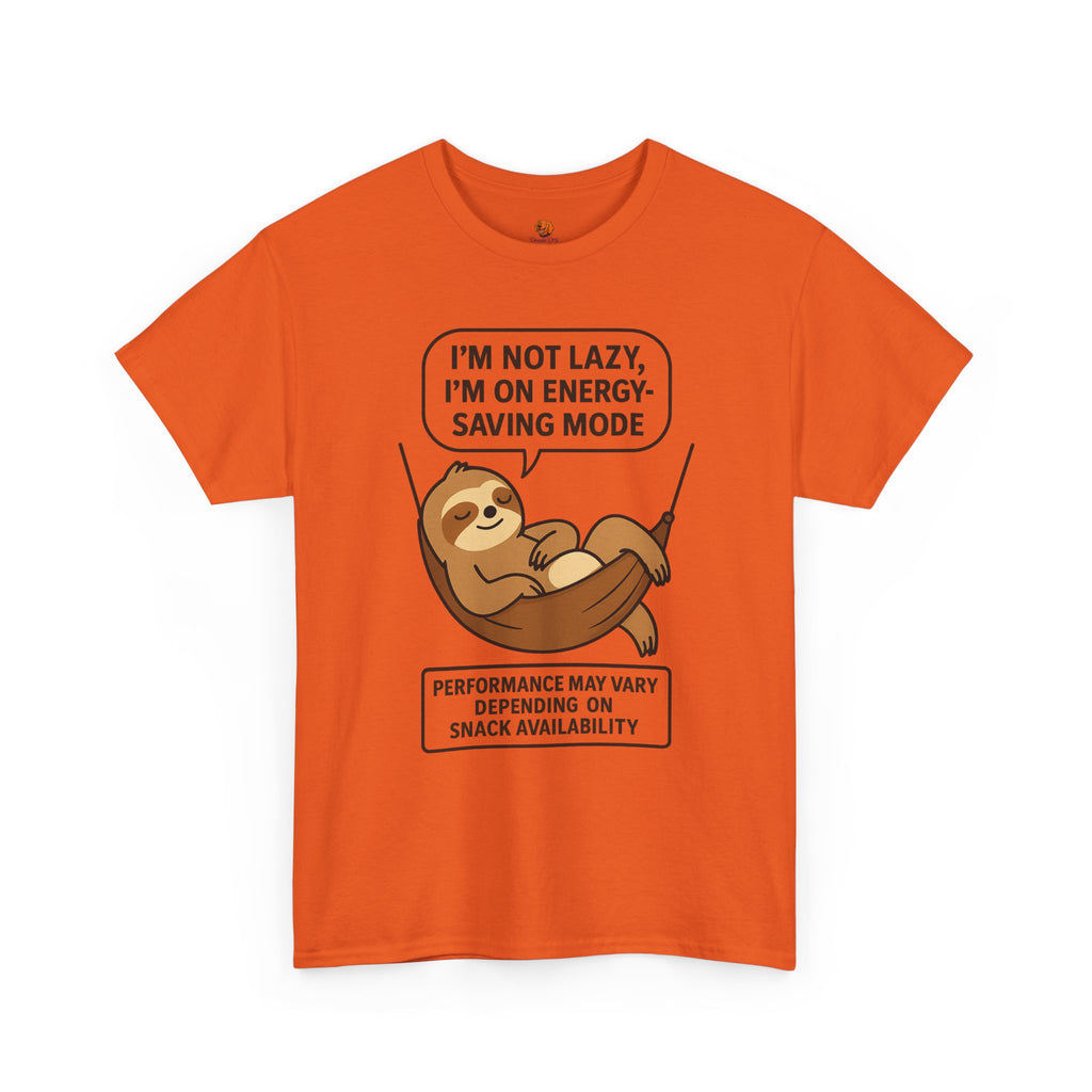 Sloth Energy-Saving Tee – "I'm Not Lazy, I'm On Energy-Saving Mode" Cotton Shirt