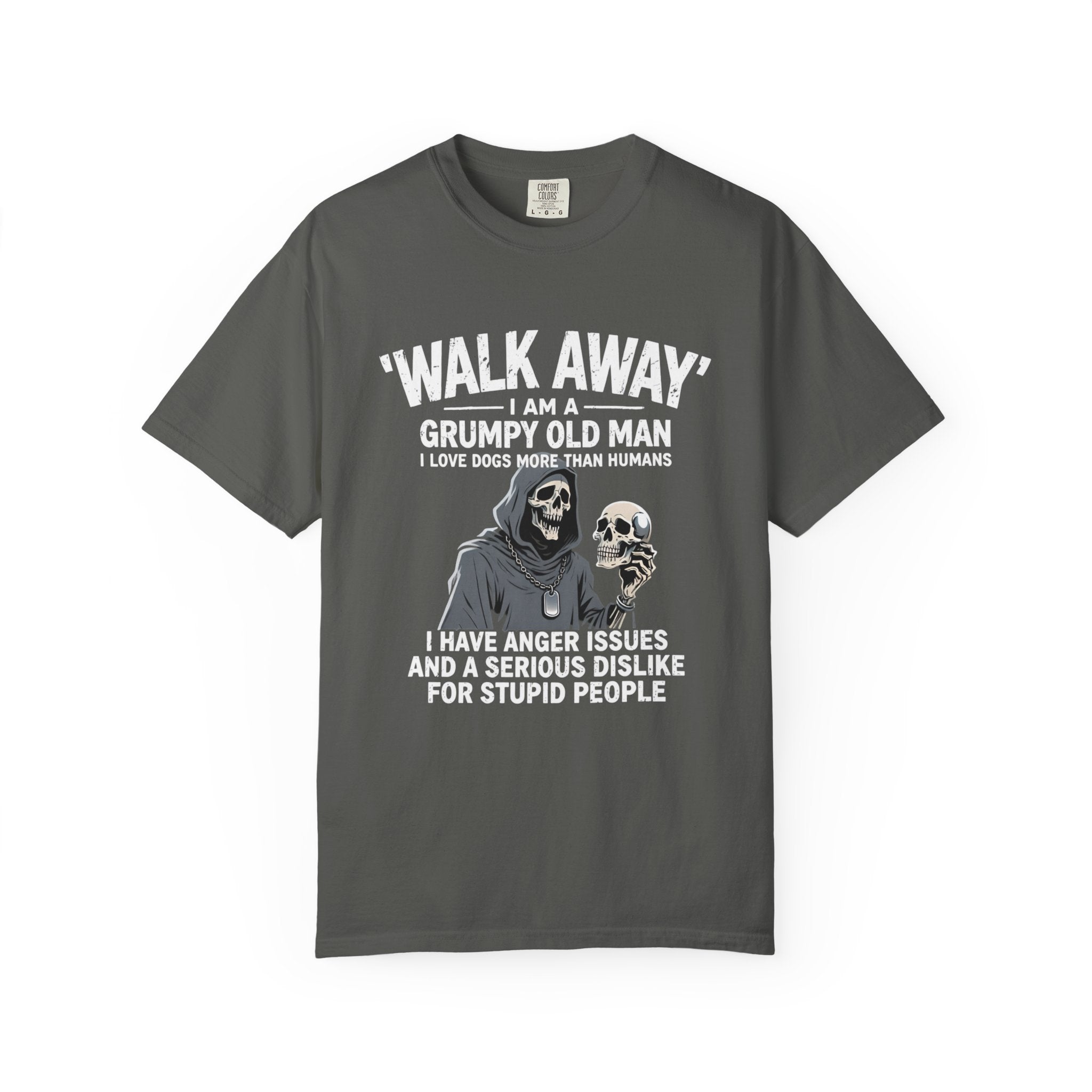 Grumpy Old Man T‑Shirt — “Walk Away I Am A Grumpy Old Man” Funny Skull Tee