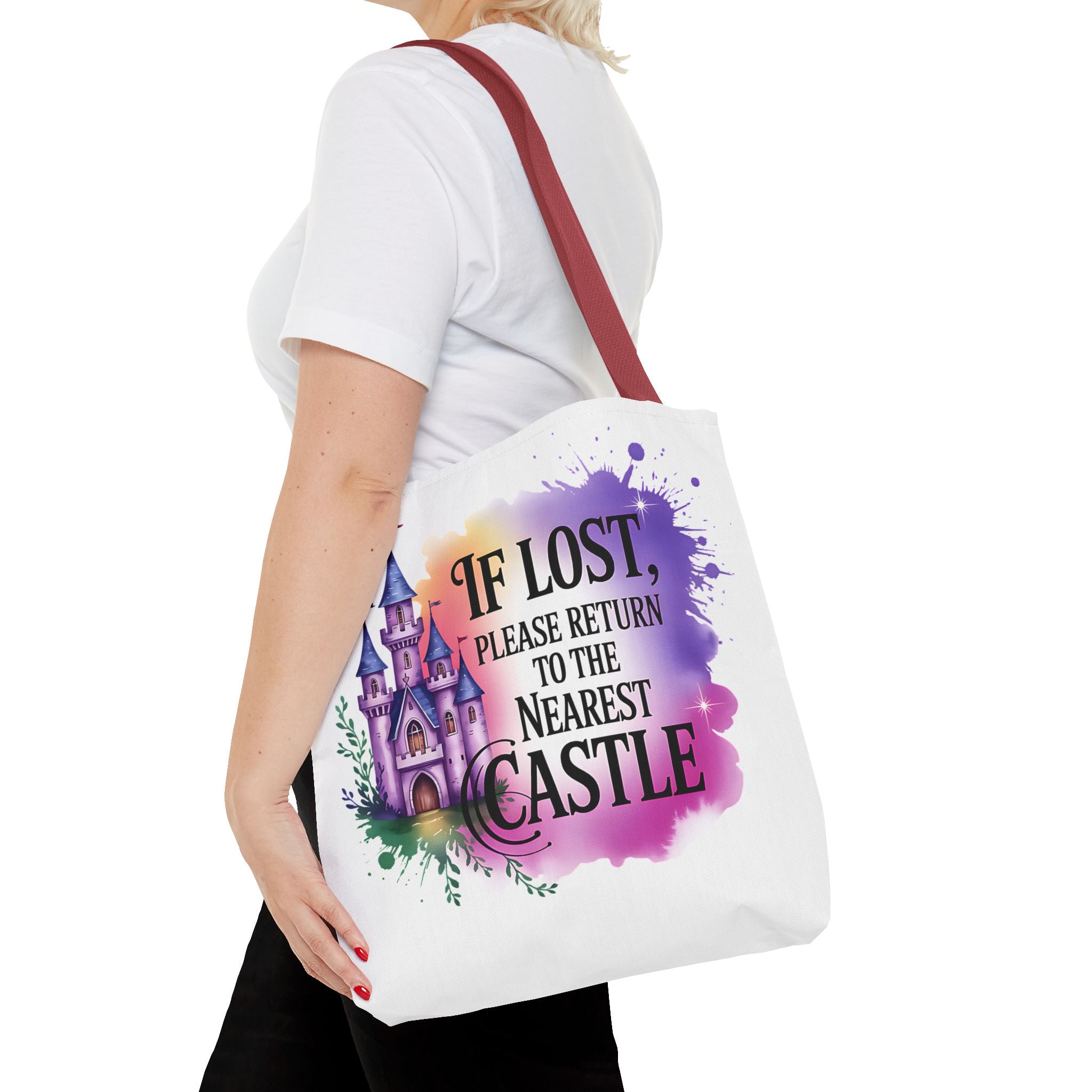 Castle Quote Tote Bag – "If Lost Please Return to the Nearest Castle"