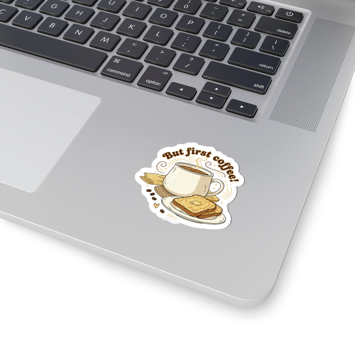 But First Coffee Sticker | coffee pun, butter toast graphics