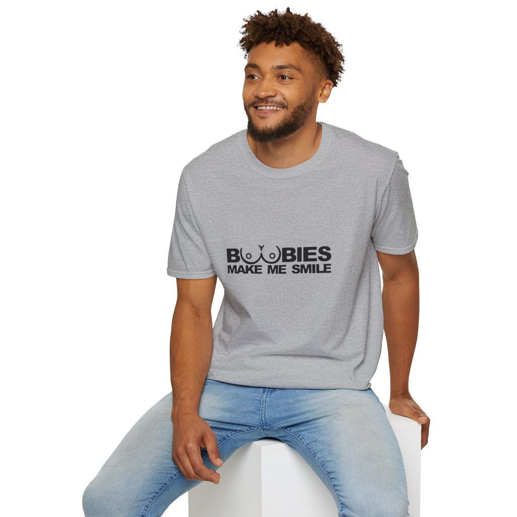 T-Shirt — "Boobies Make Me Smile" Funny Graphic Tee