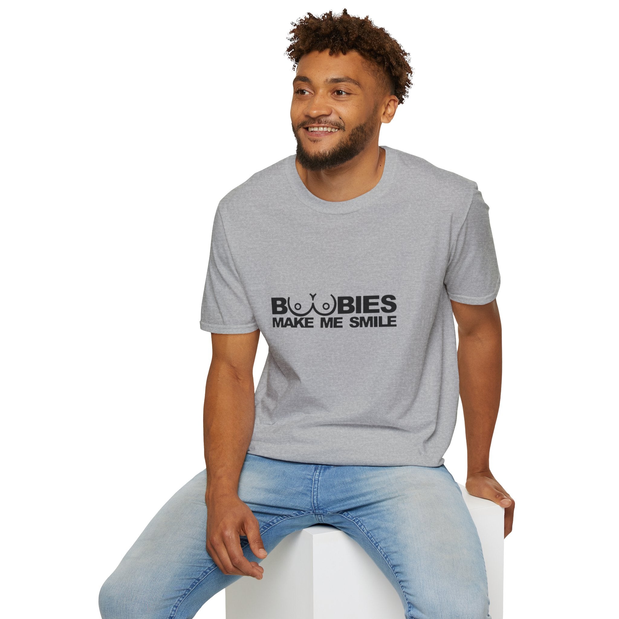 T-Shirt — "Boobies Make Me Smile" Funny Graphic Tee