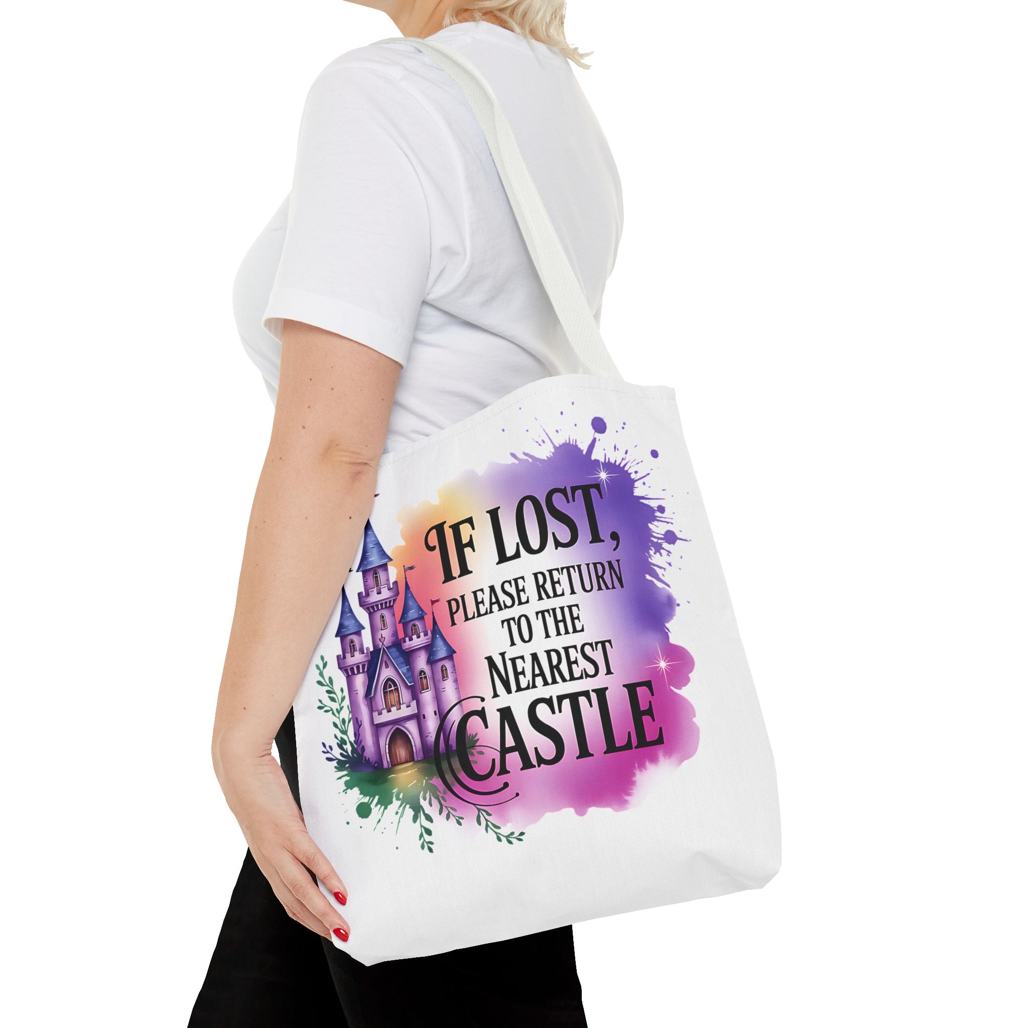 Castle Quote Tote Bag – "If Lost Please Return to the Nearest Castle"