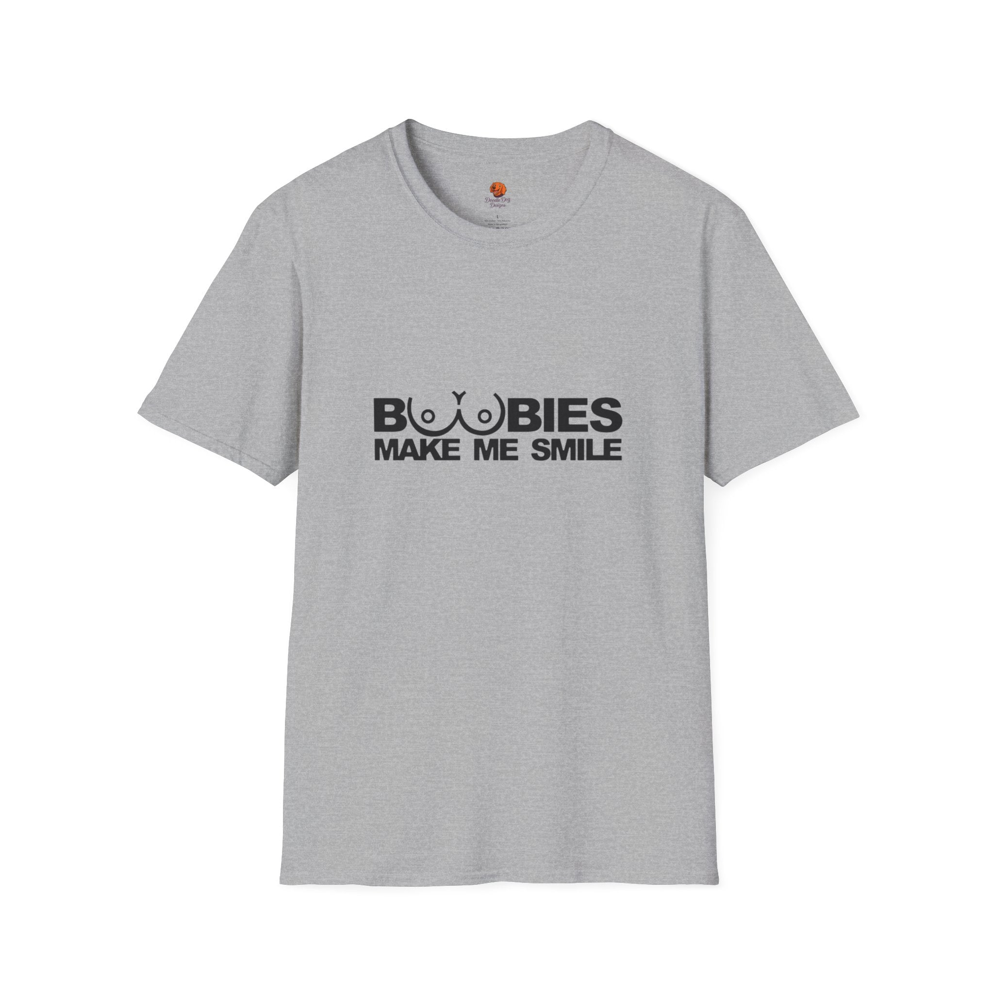 T-Shirt — "Boobies Make Me Smile" Funny Graphic Tee