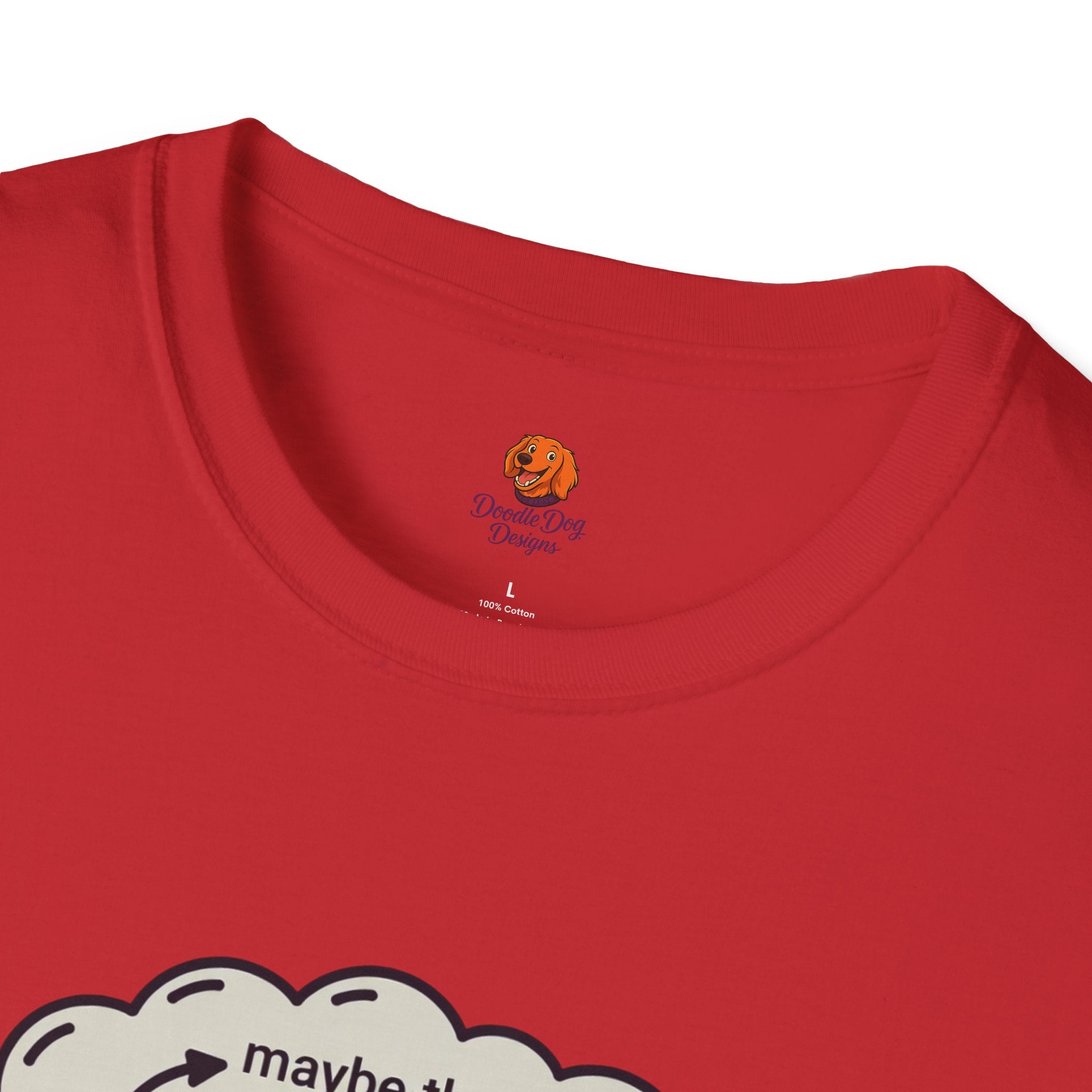 Anxious Student Illustration T-Shirt — "Maybe They Hate Me" Desk Cartoon Tee