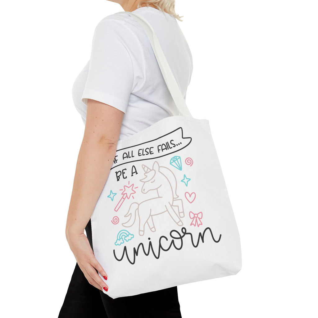 Unicorn Tote Bag — "If All Else Fails... Be a Unicorn" Cute Pastel Shopper